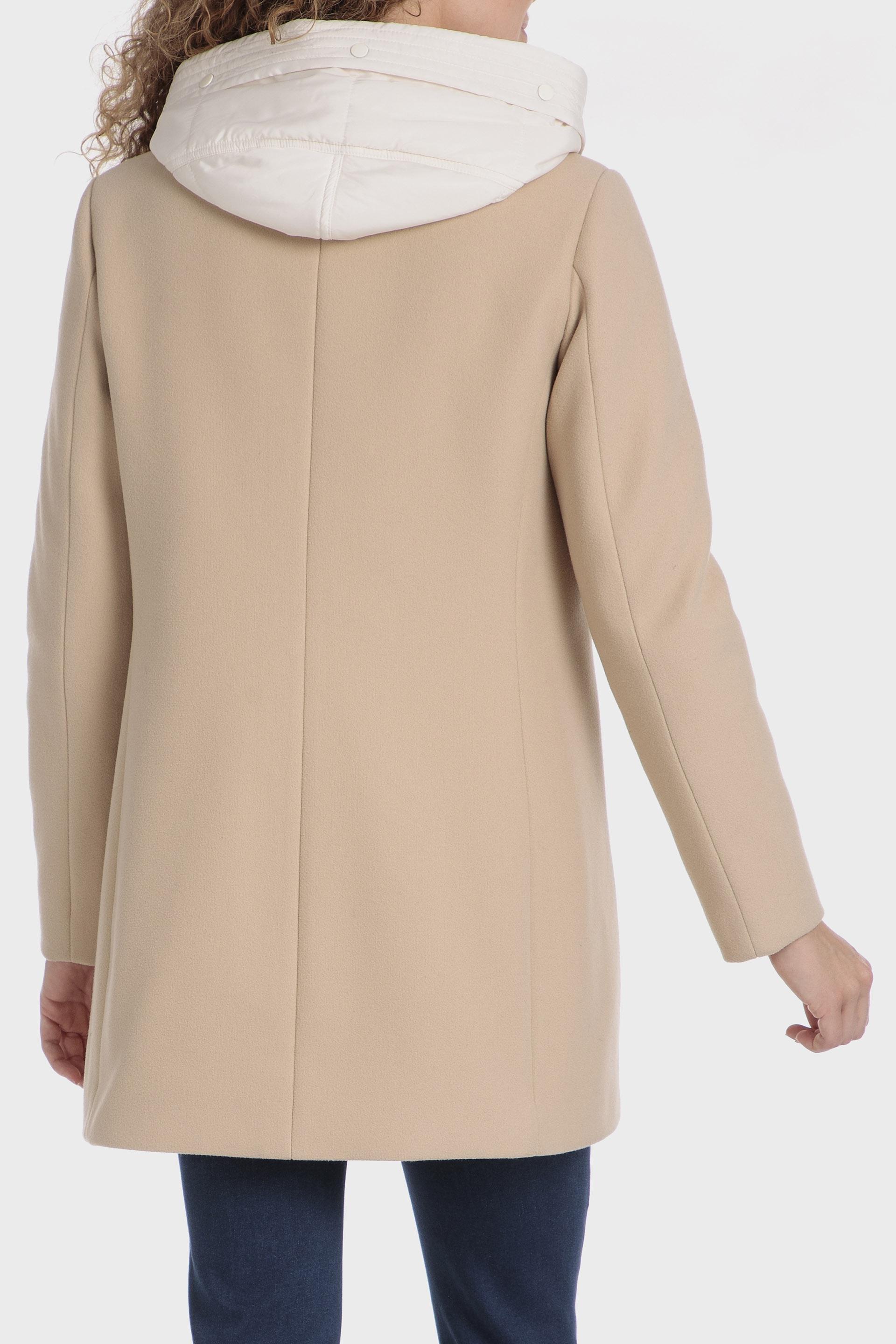 Beige Hooded Short Coat, , large image number 1