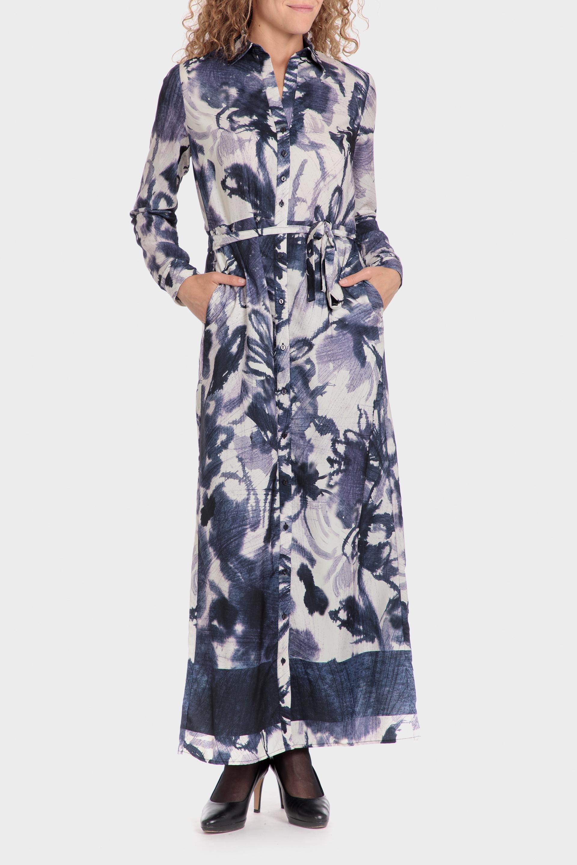 Blue Abstract Romantic Maxi Dress, , large image number 0