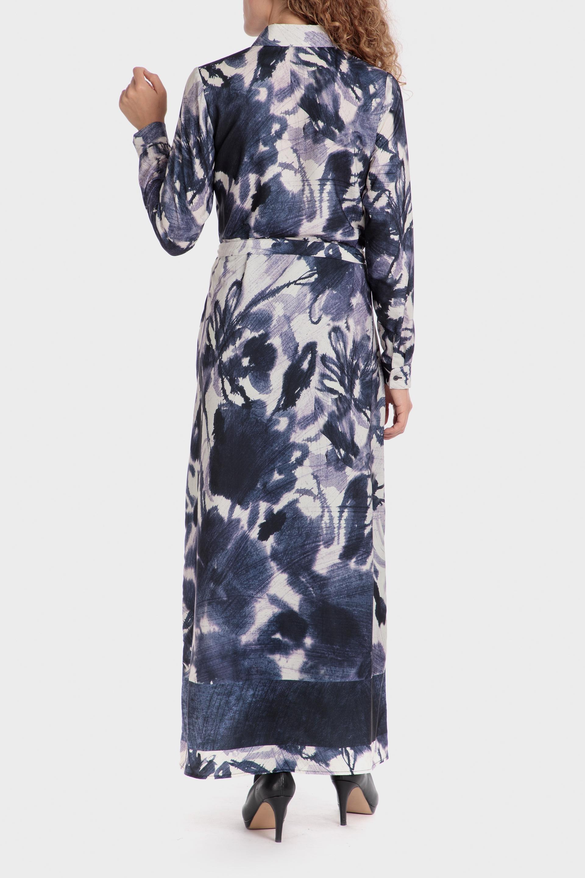 Blue Abstract Romantic Maxi Dress, , large image number 1