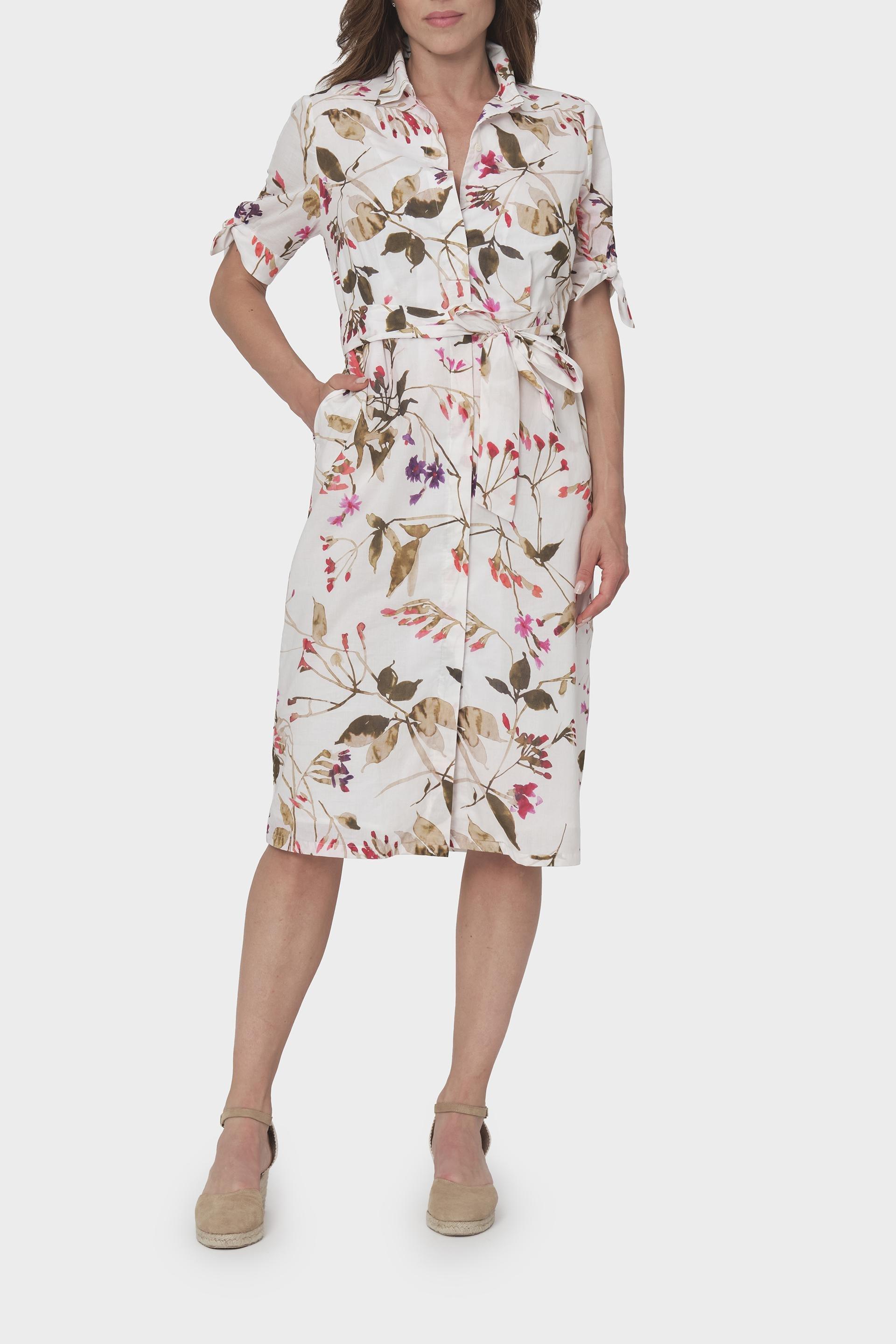 Multicolour Pattern Mini Shirtdress, Green Khaki, large image number 1