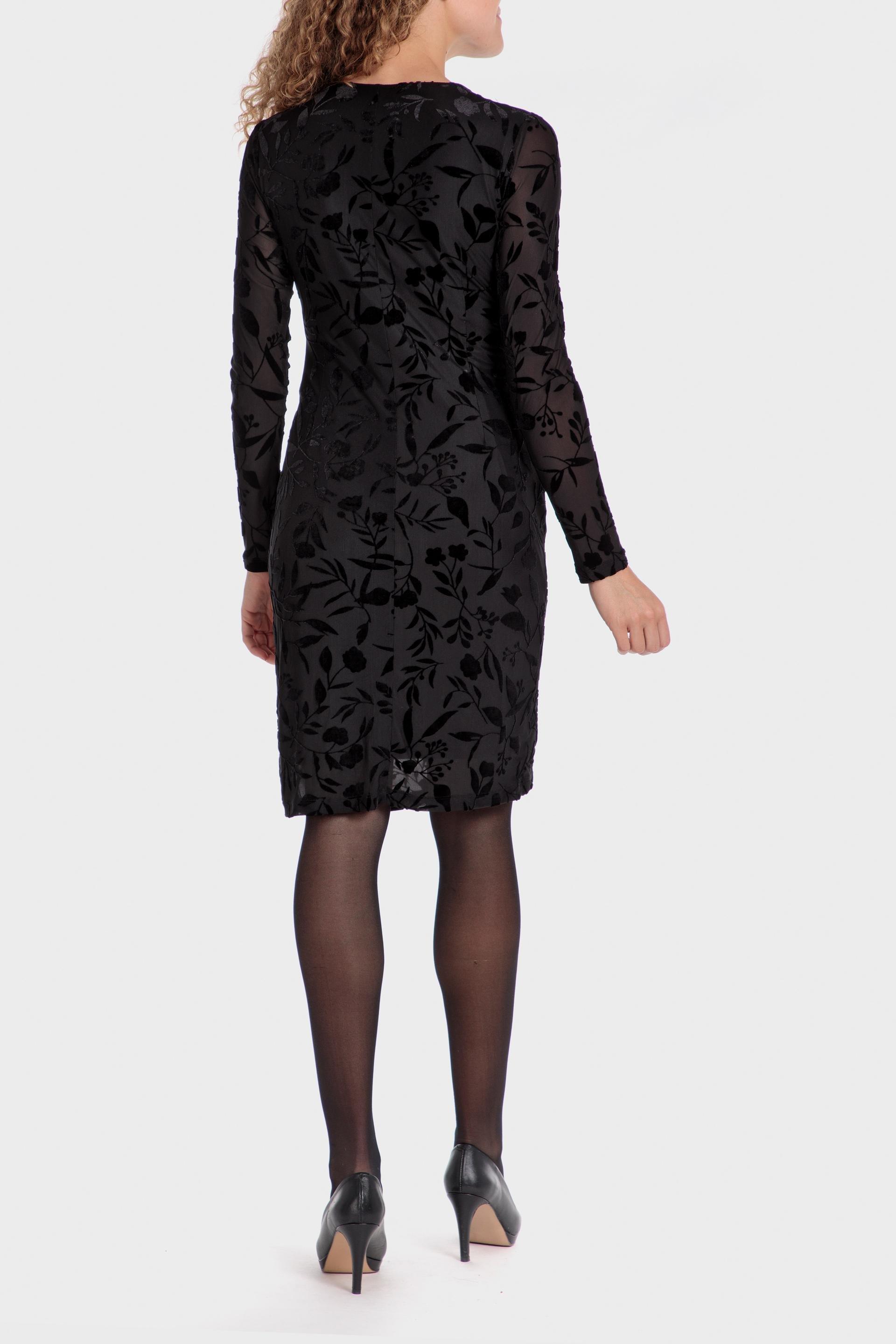Black Long Sleeve Midi Dress, , large image number 0