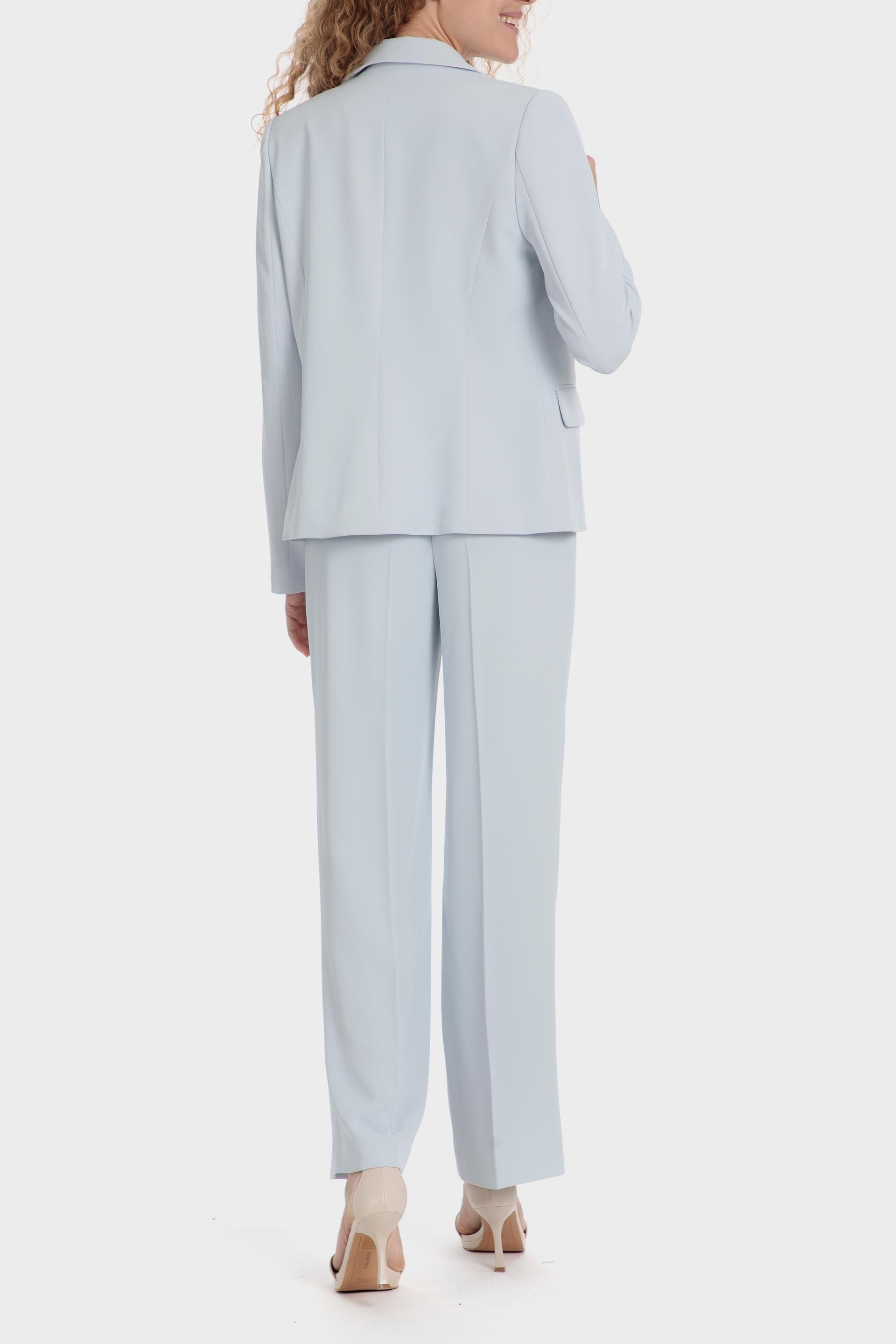Blue Plain Single Breasted Blazer, , large image number 4