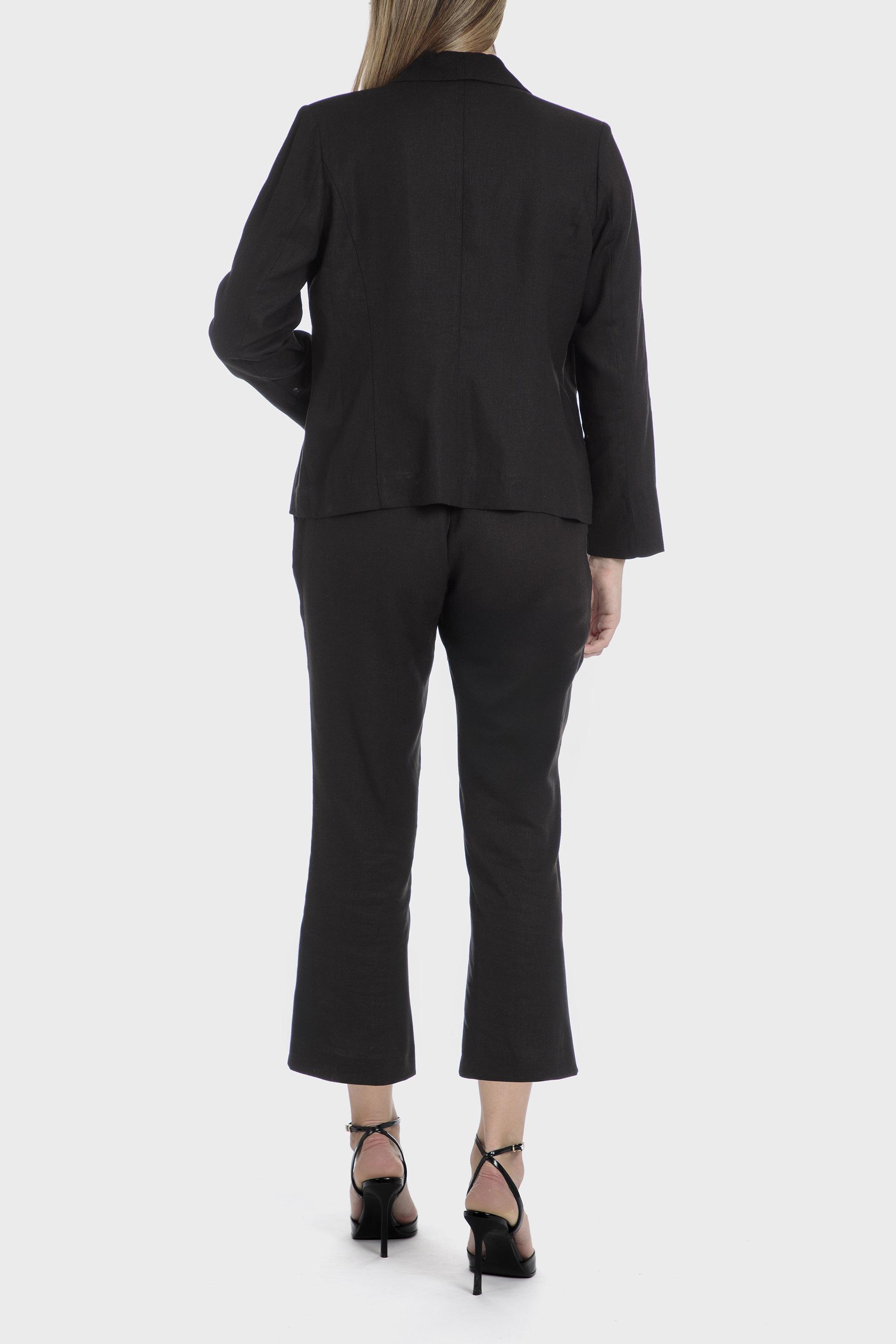 Black Linen Blazer, Black, large image number 5