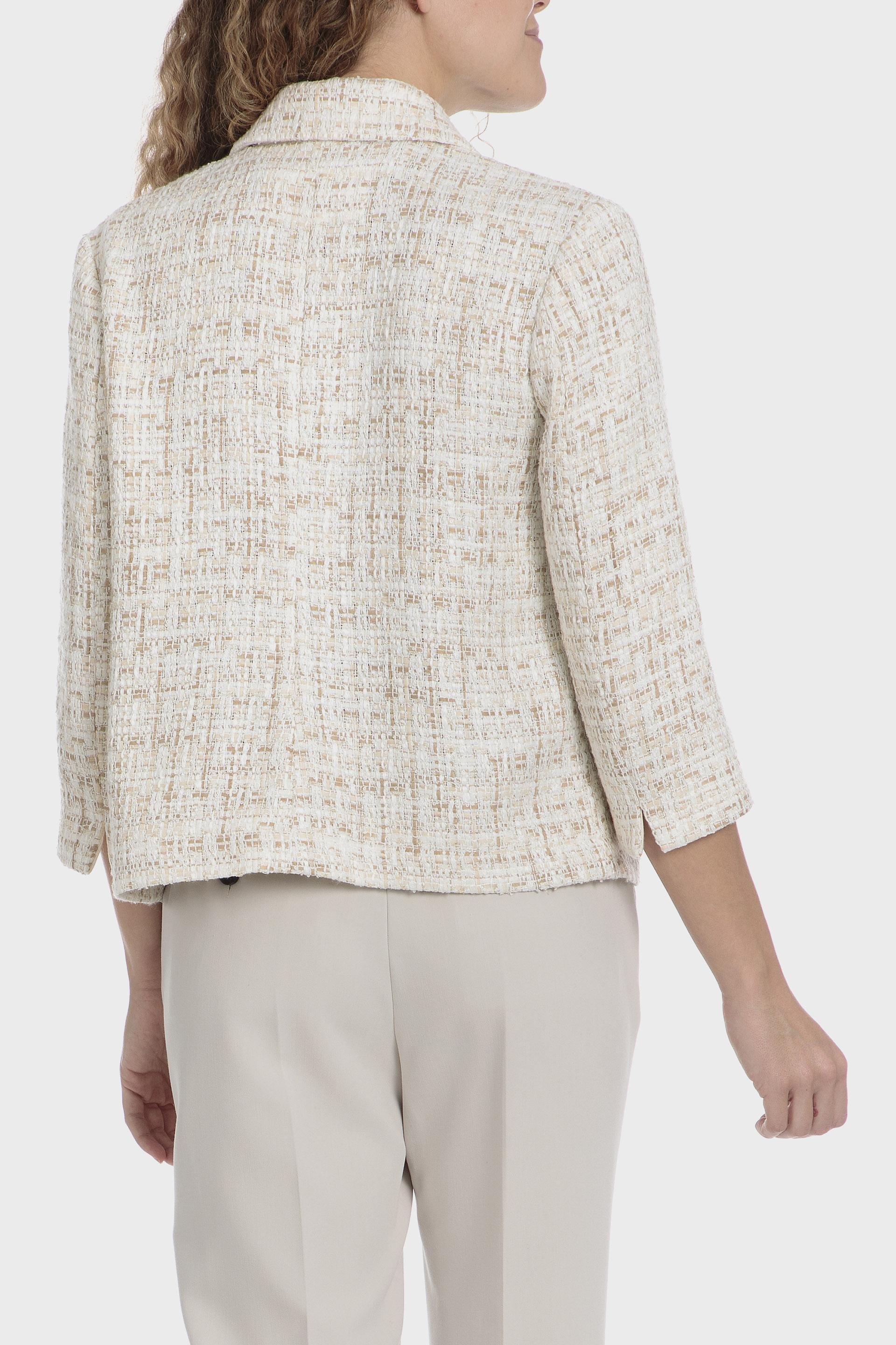 Beige Metallic Thread Jacket, 3701_126, large image number 1