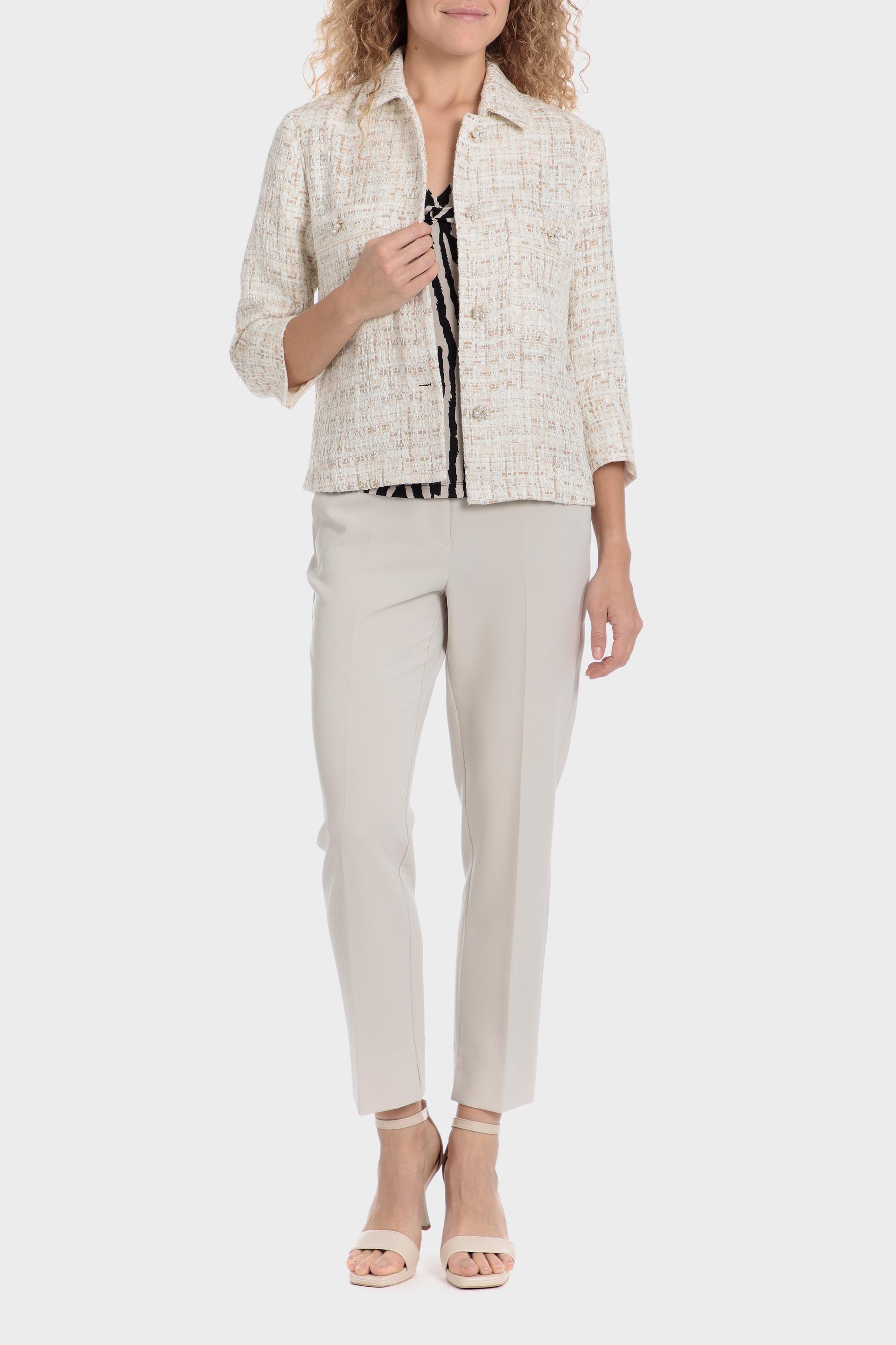 Beige Metallic Thread Jacket, 3701_126, medium