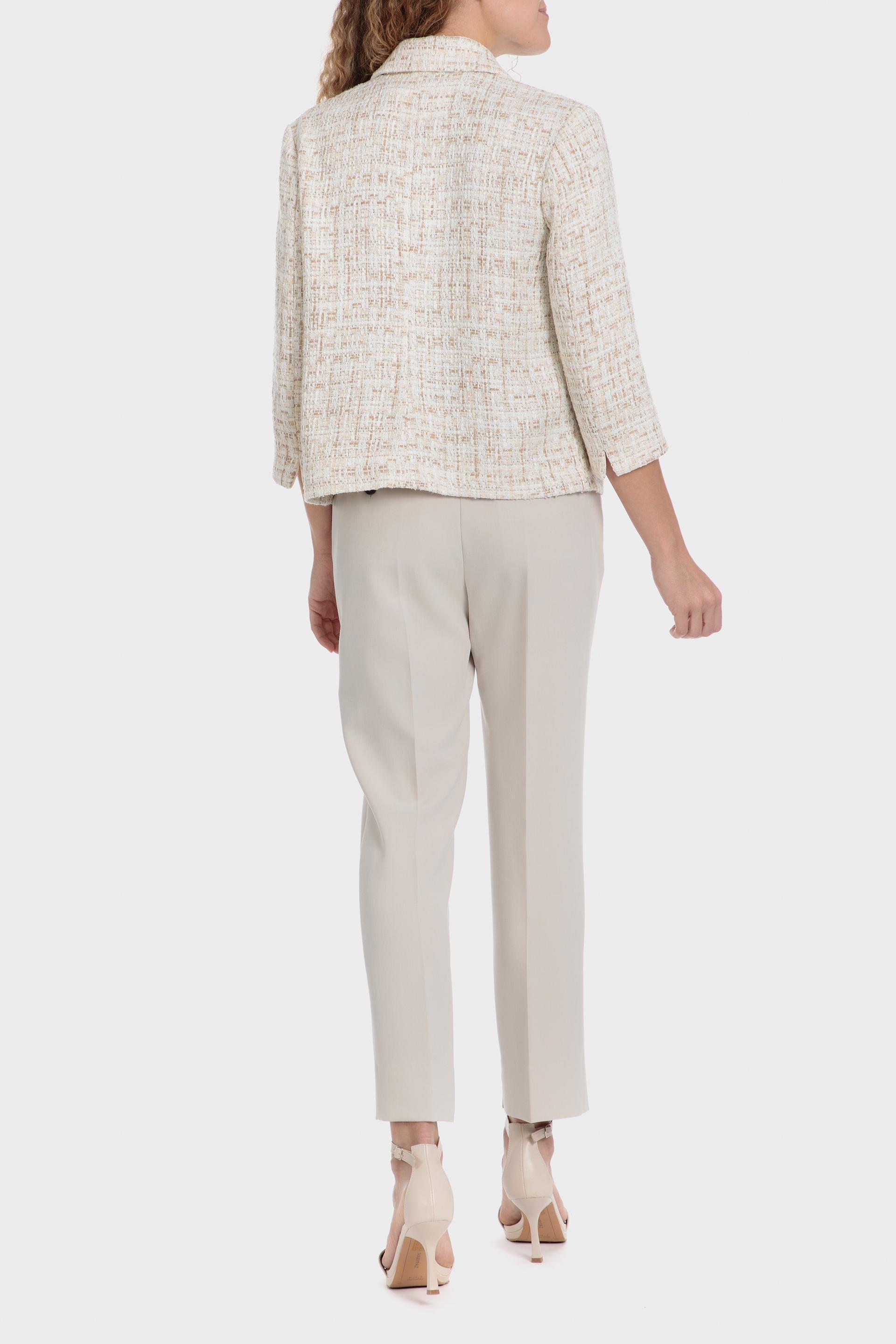 Beige Metallic Thread Jacket, 3701_126, large image number 3