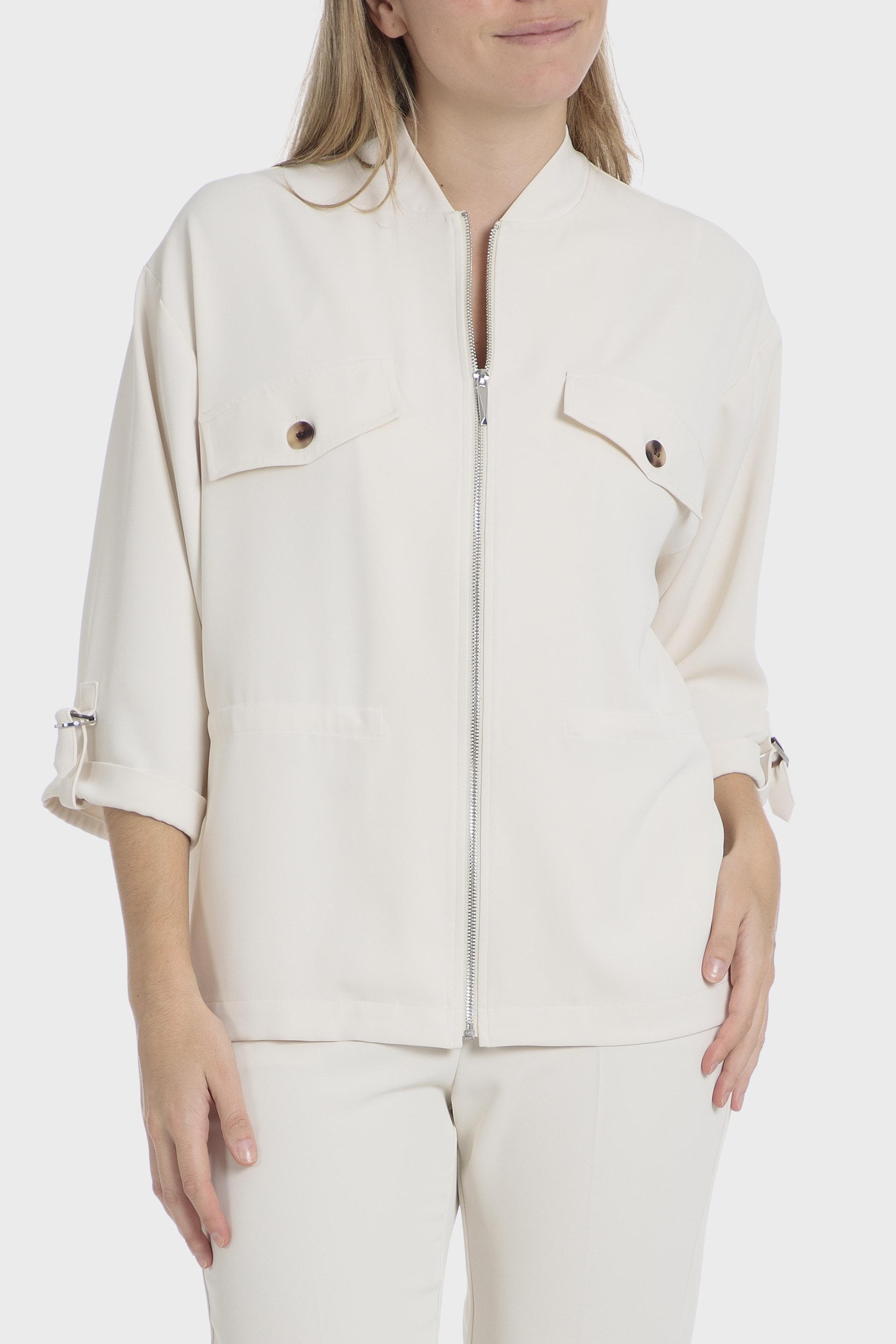 Beige Zipper Cardigan, Beige Natual, large image number 1