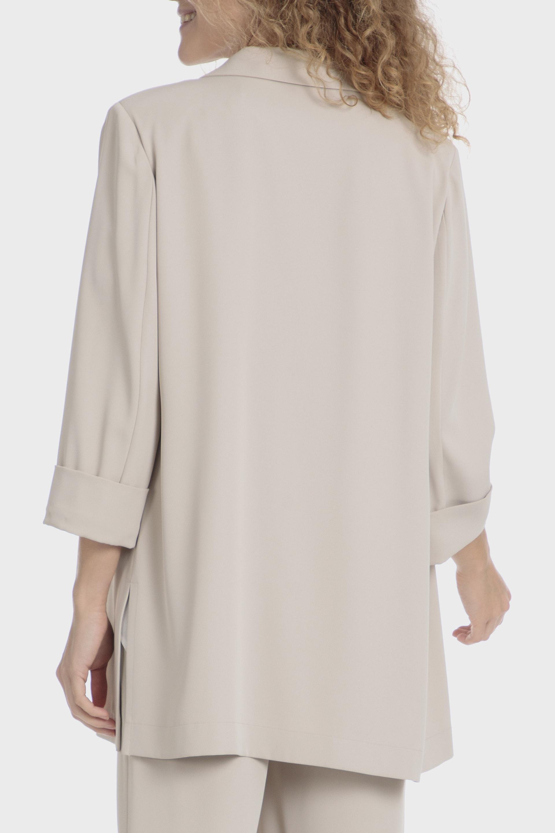 Beige Soft Long Blazer, , large image number 1