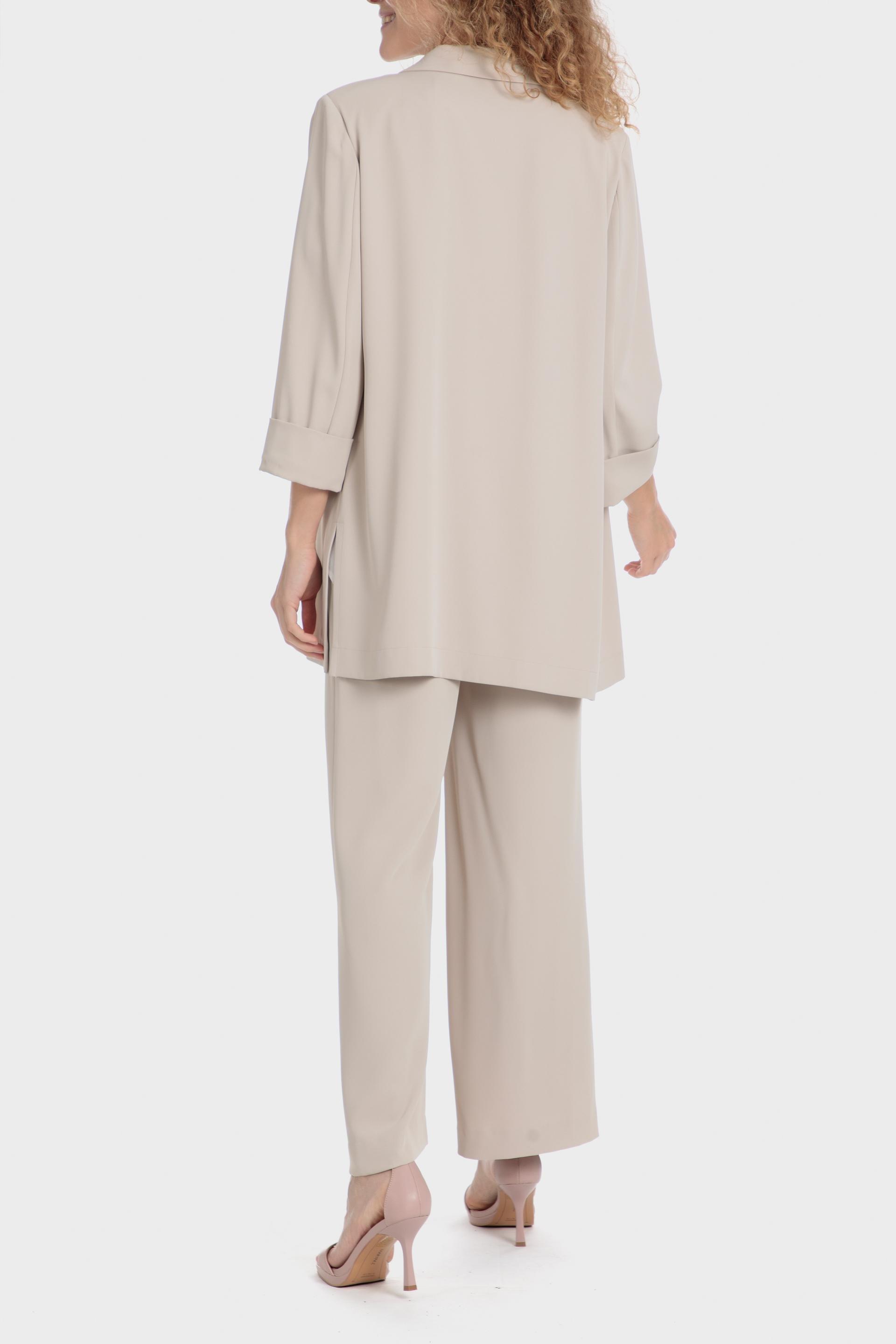 Beige Soft Long Blazer, , large image number 3