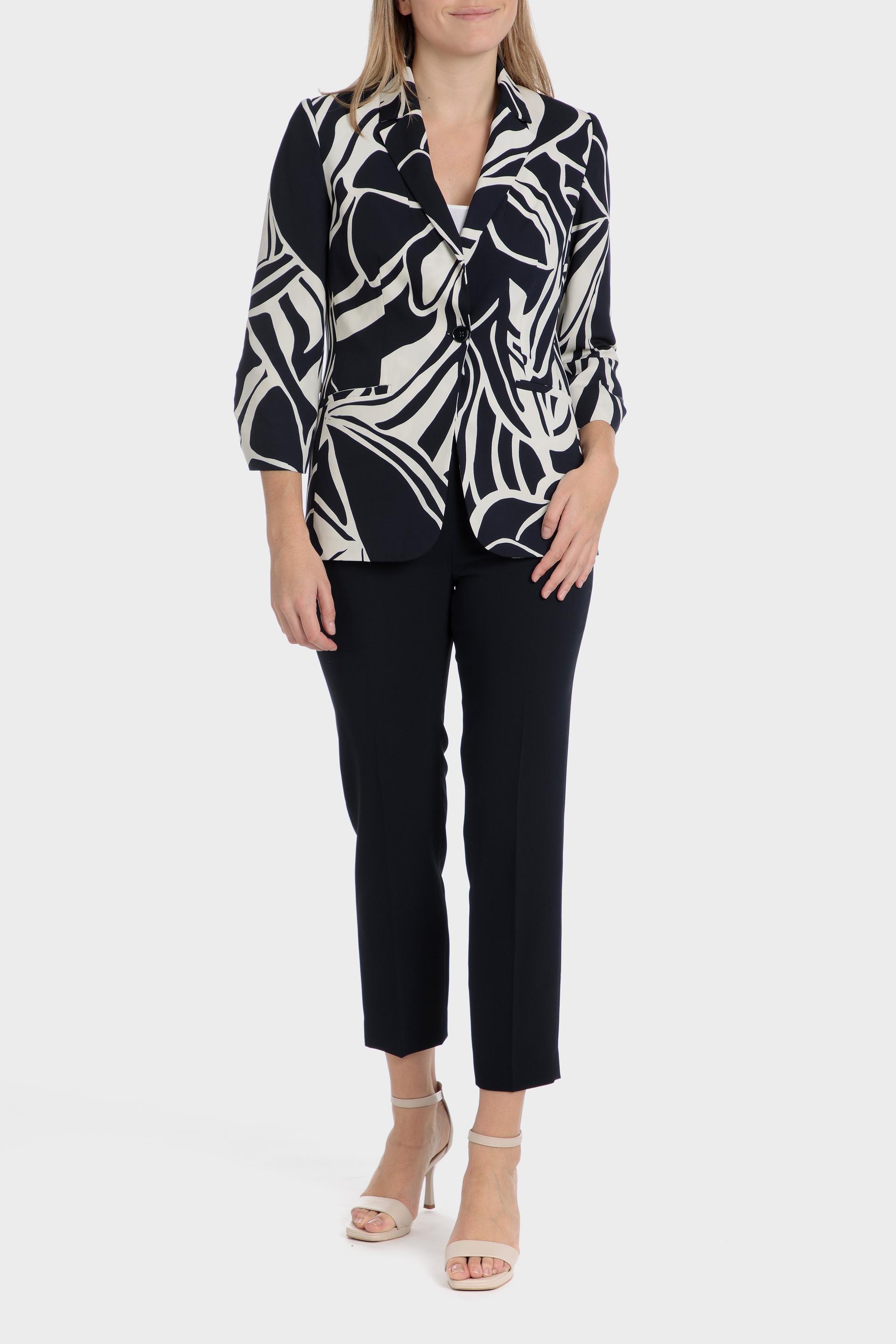 Black Graphic Print Blazer, , large image number 5