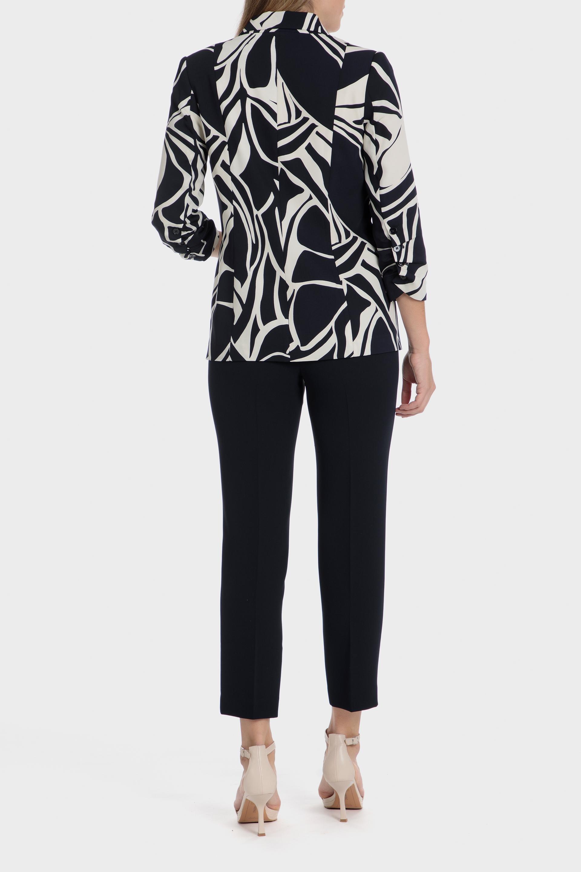 Black Graphic Print Blazer, , large image number 8