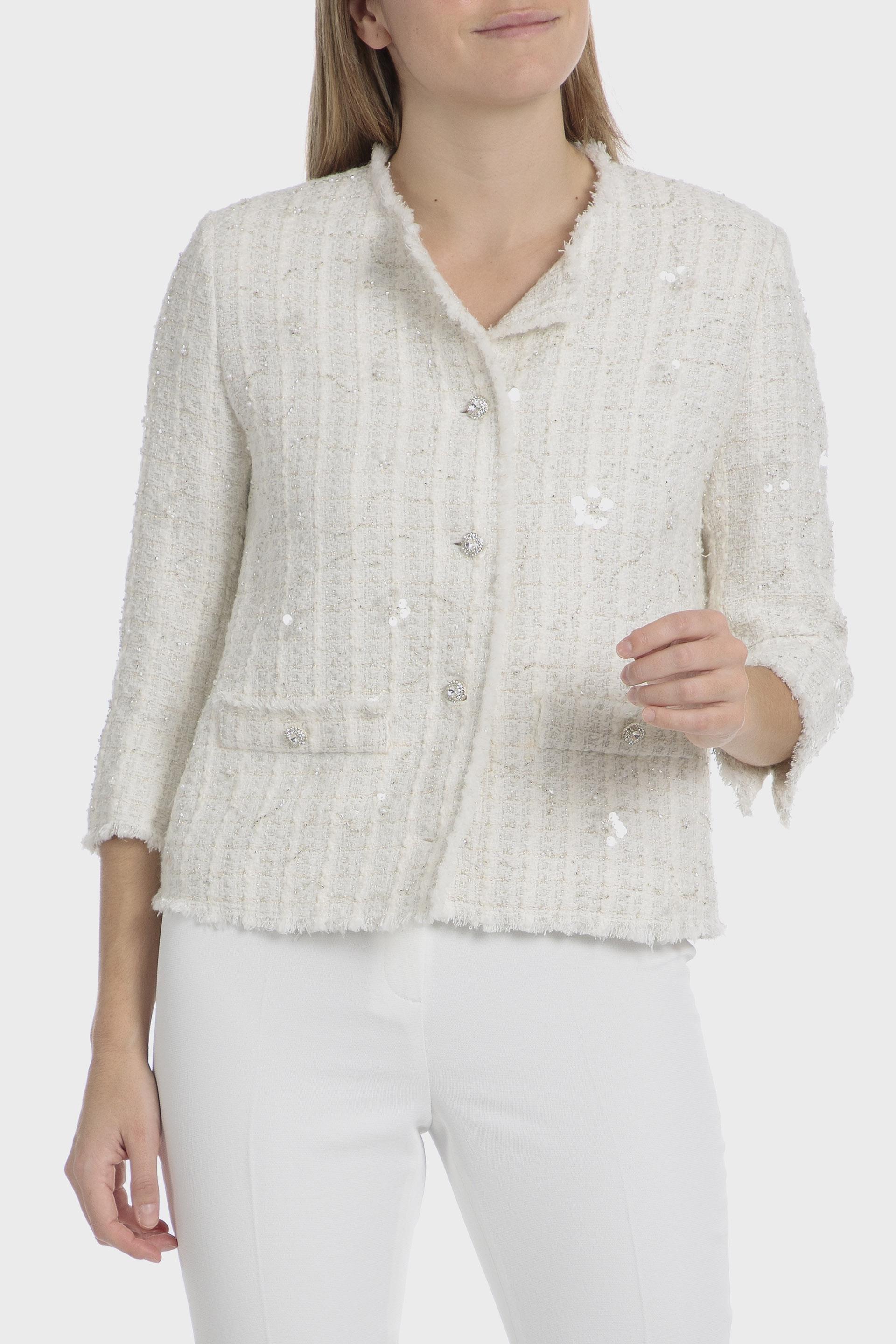 White Metallic Thread Jacket, , large image number 2