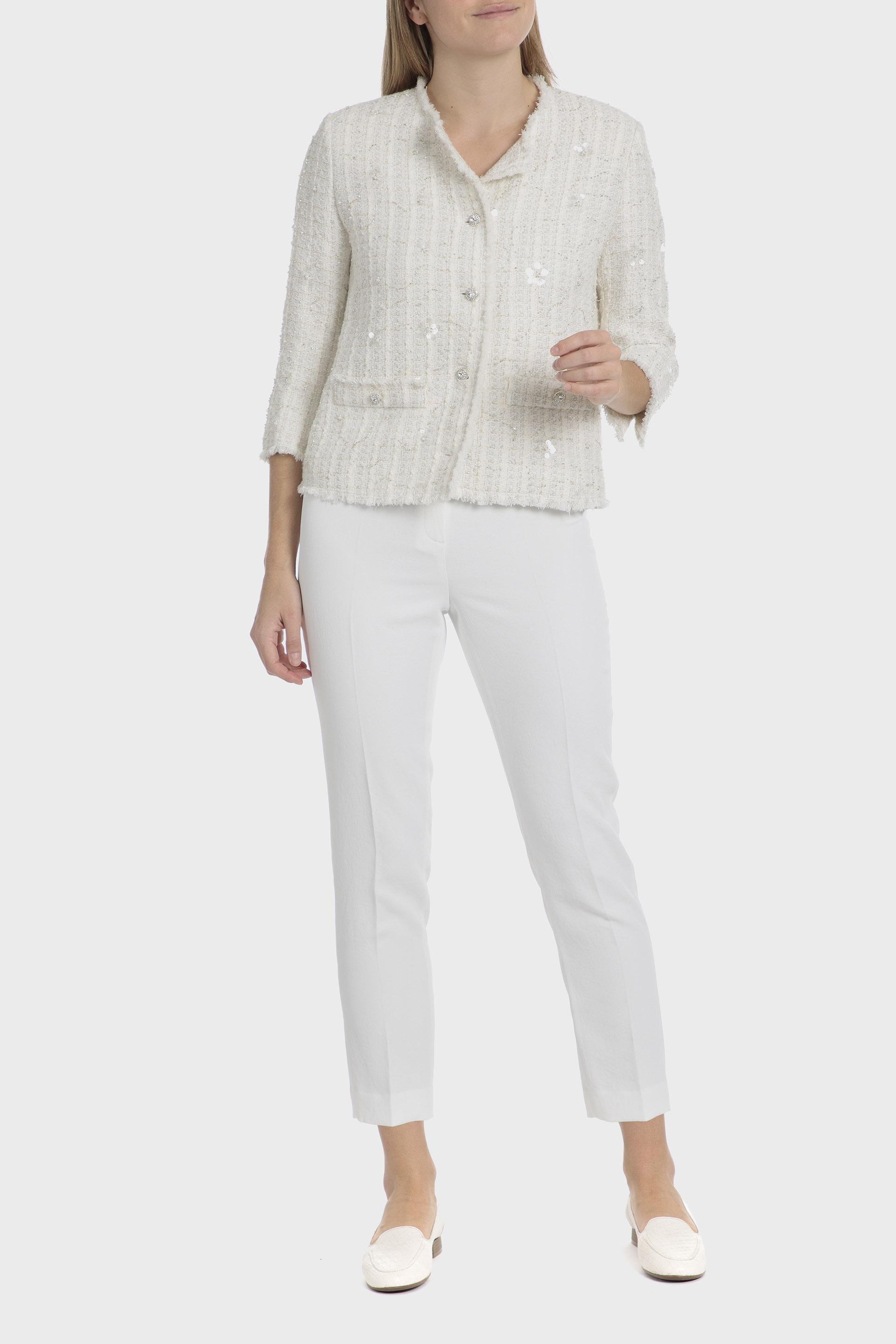 White Metallic Thread Jacket, , large image number 3