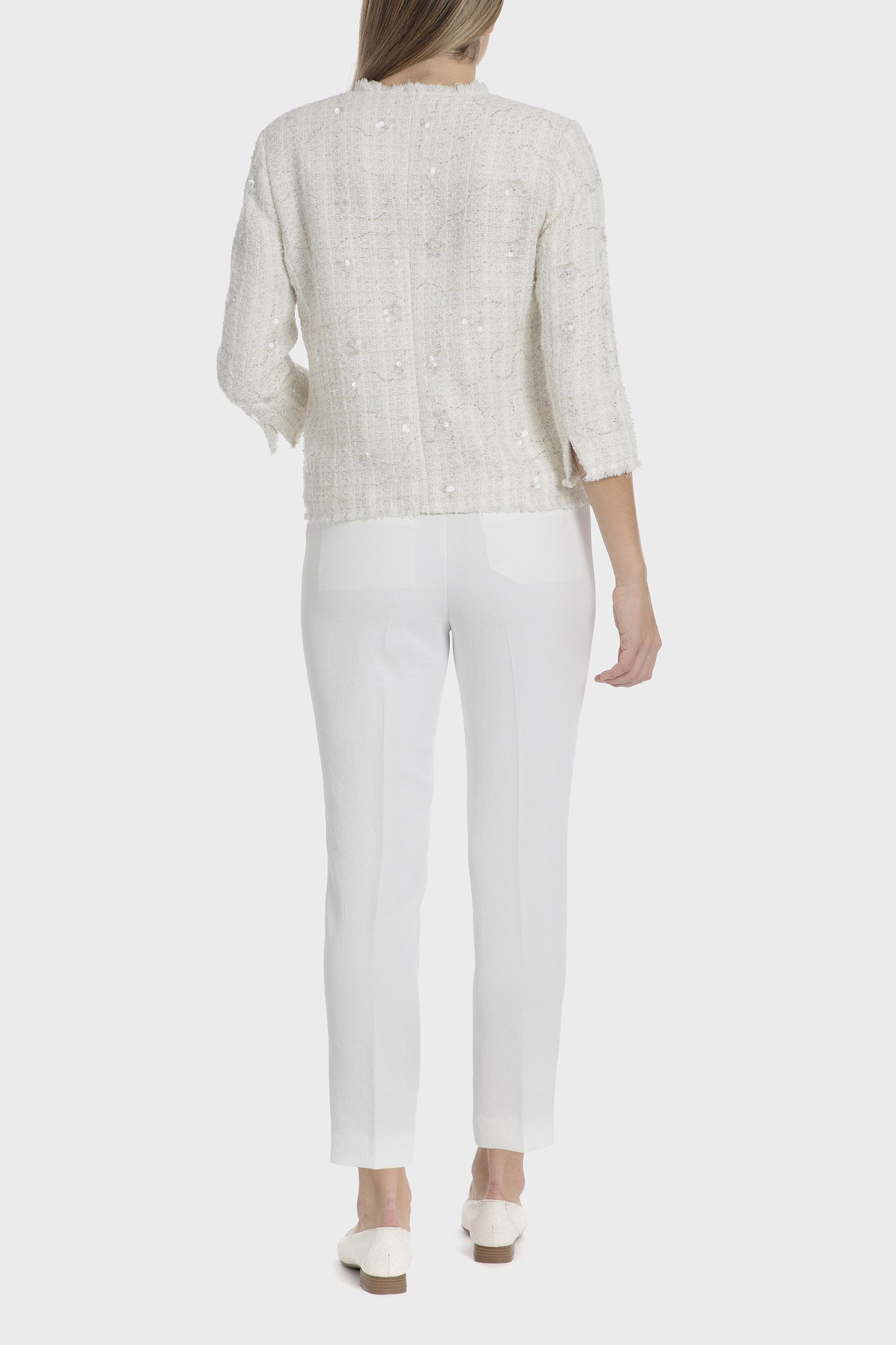White Textured Party Jacket, , large image number 4