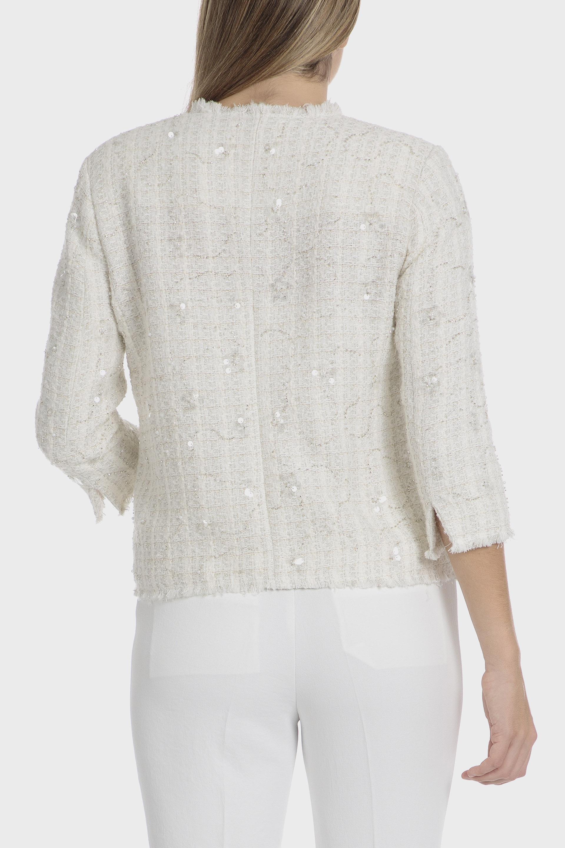 White Textured Party Jacket, , large image number 5