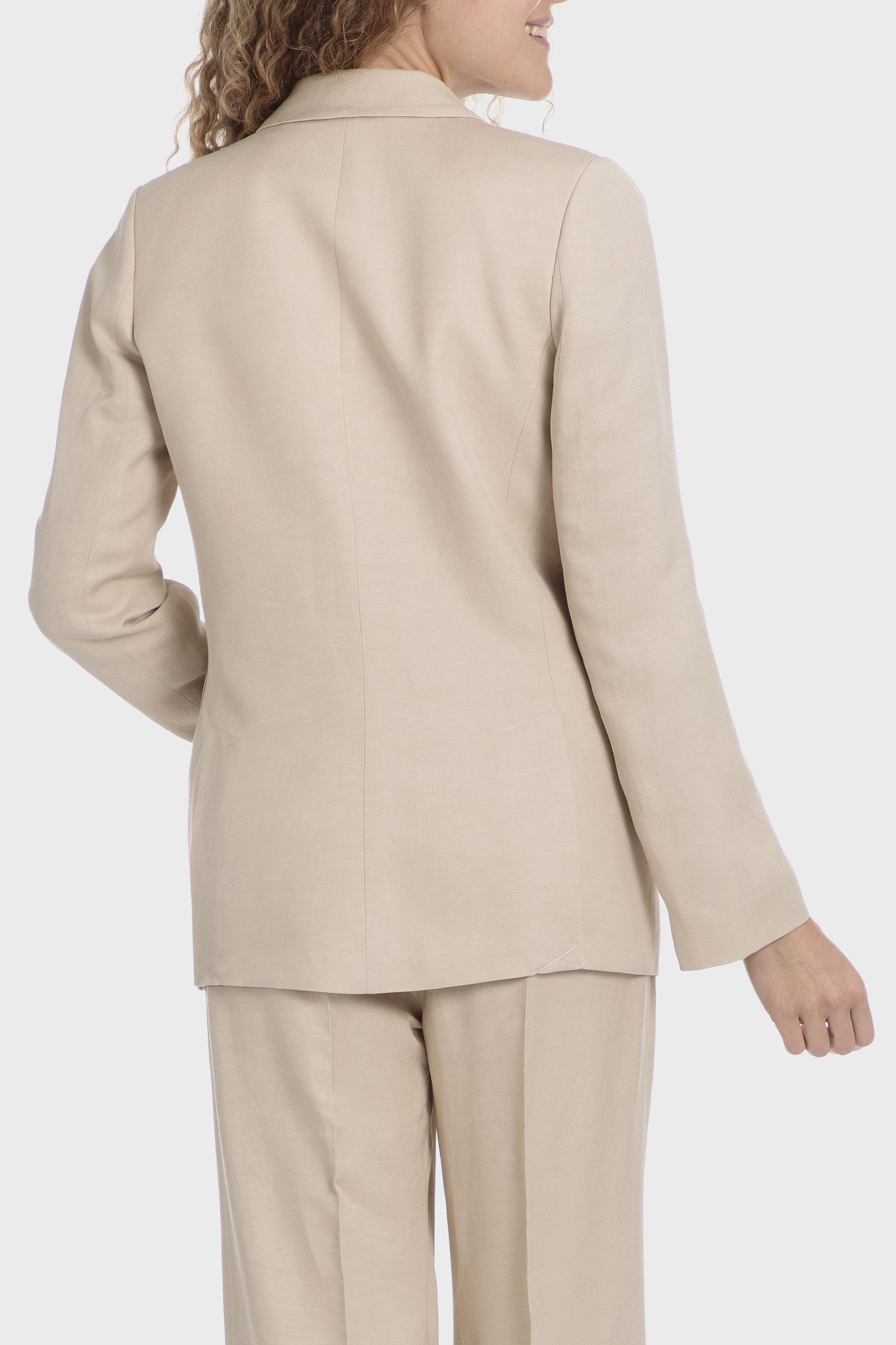 Beige Floral Single Breasted Blazer, Beige Sand, large image number 2