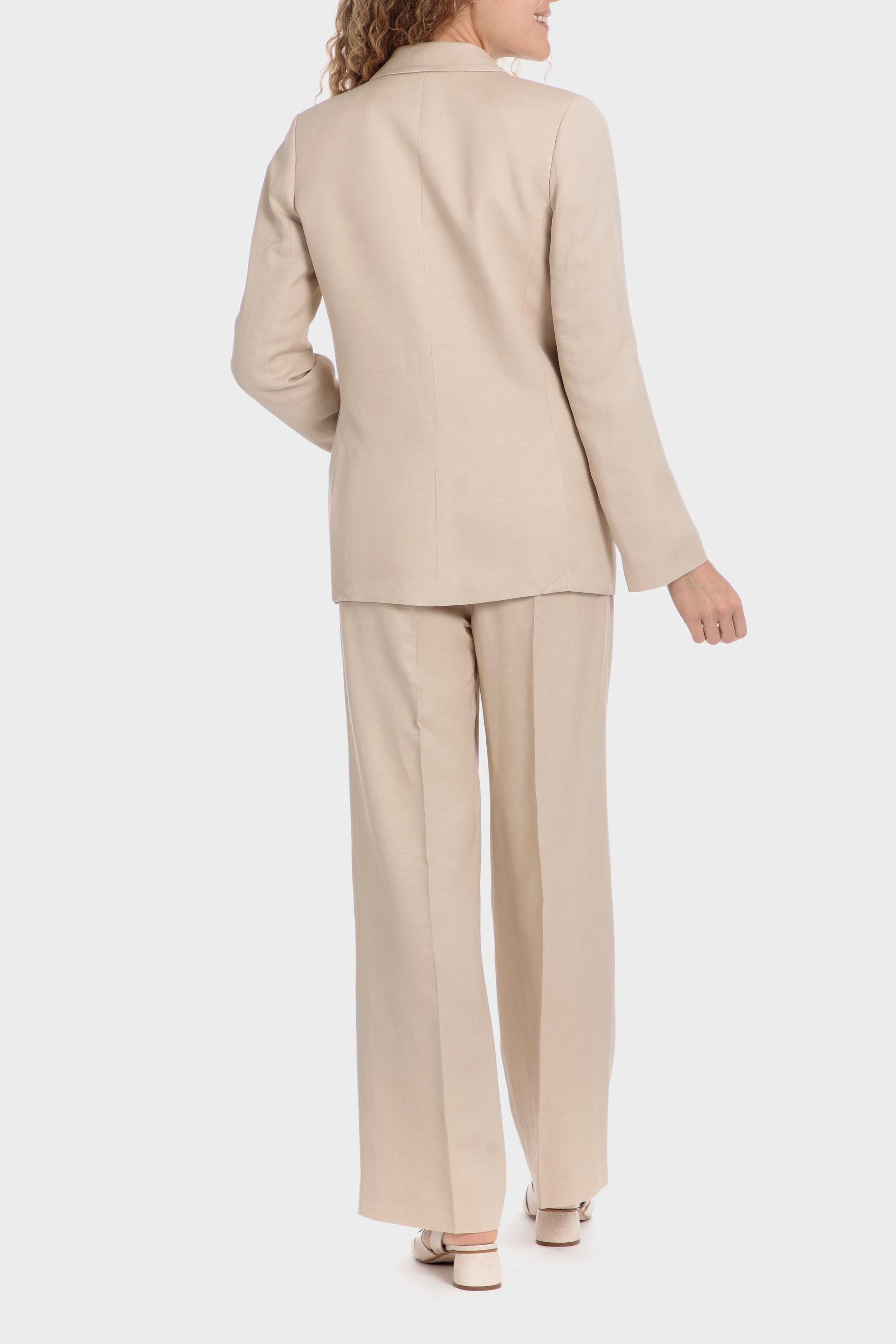 Beige Floral Single Breasted Blazer, , large image number 4