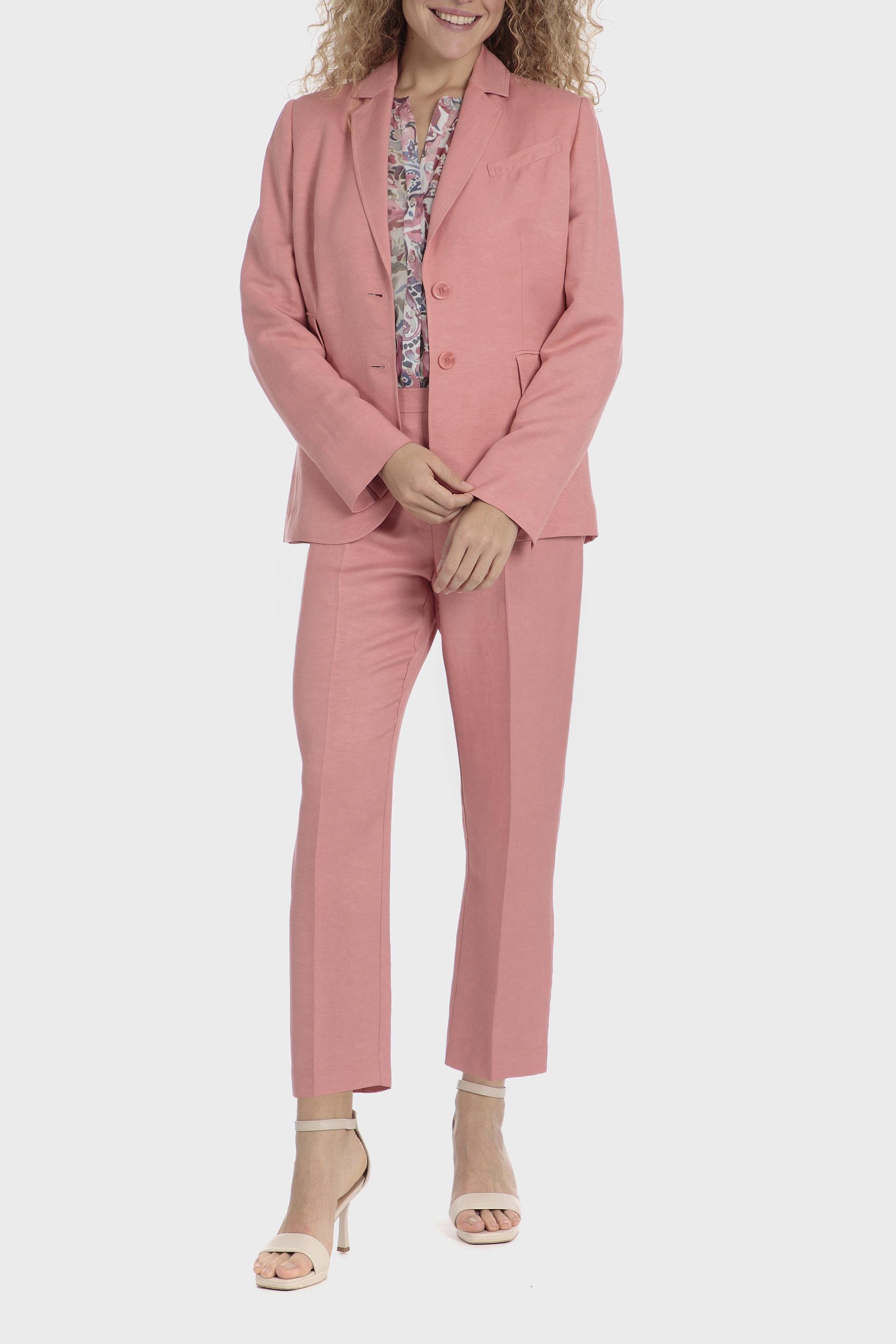 Pink Plain Single Breasted Blazer, Pink, large image number 3