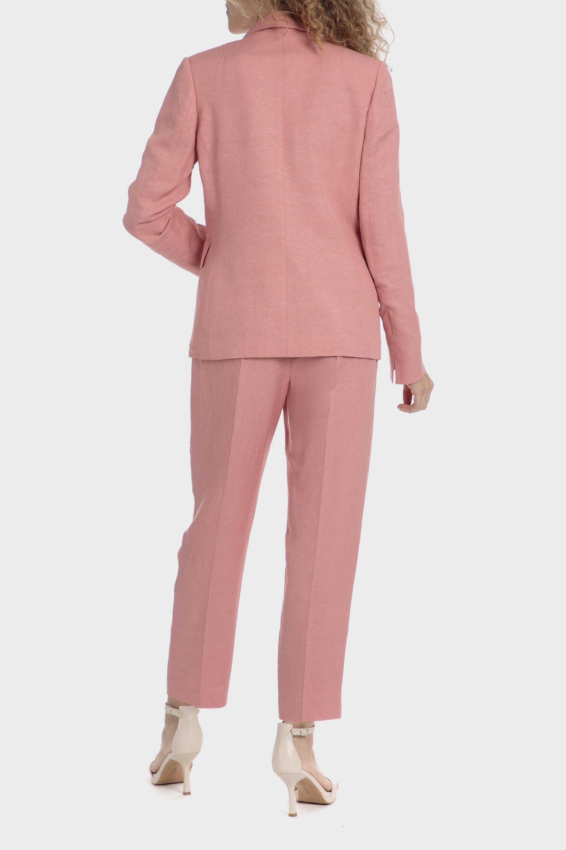 Pink Plain Single Breasted Blazer, , large image number 4