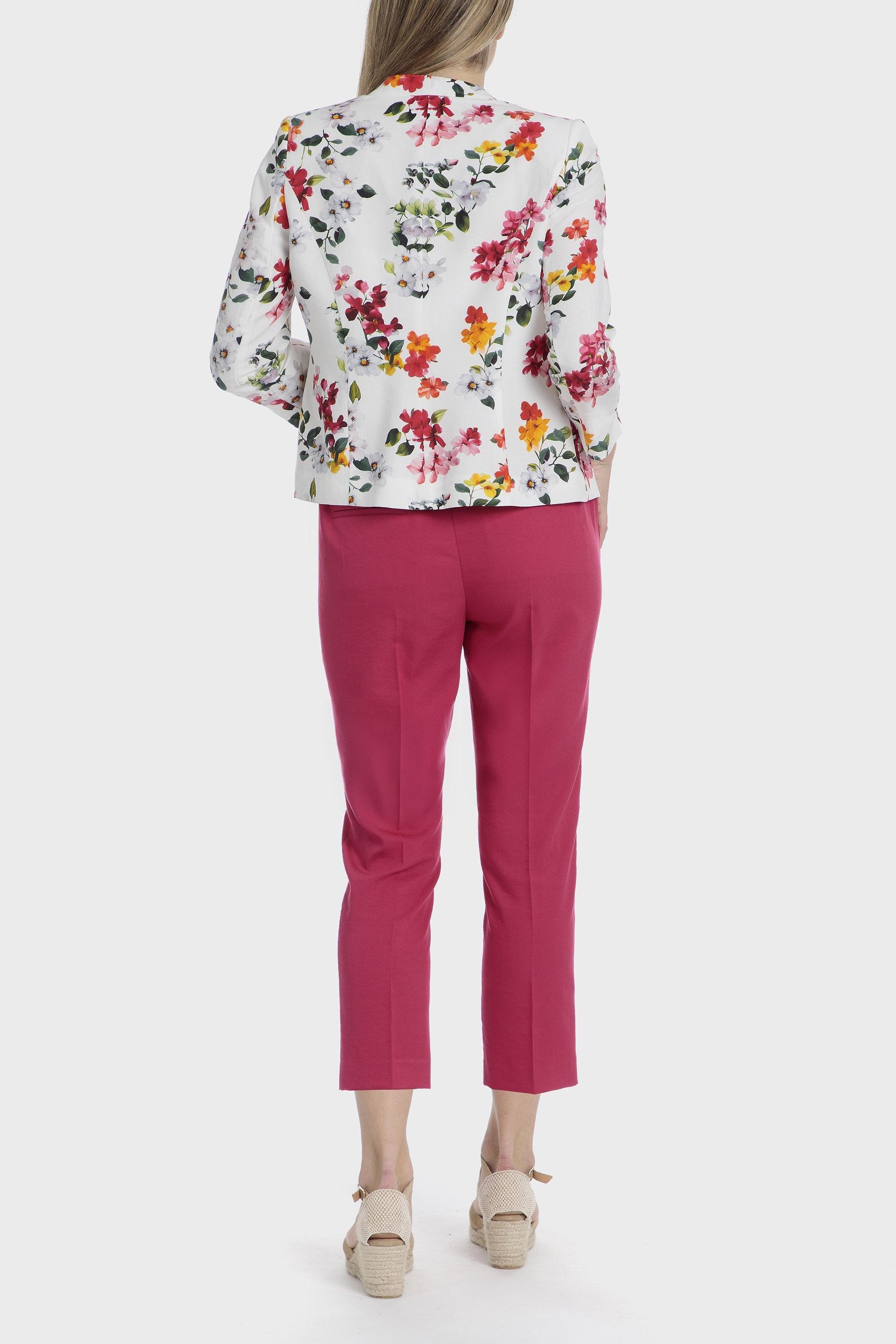 Multicolour Floral Linen Blazer, , large image number 3