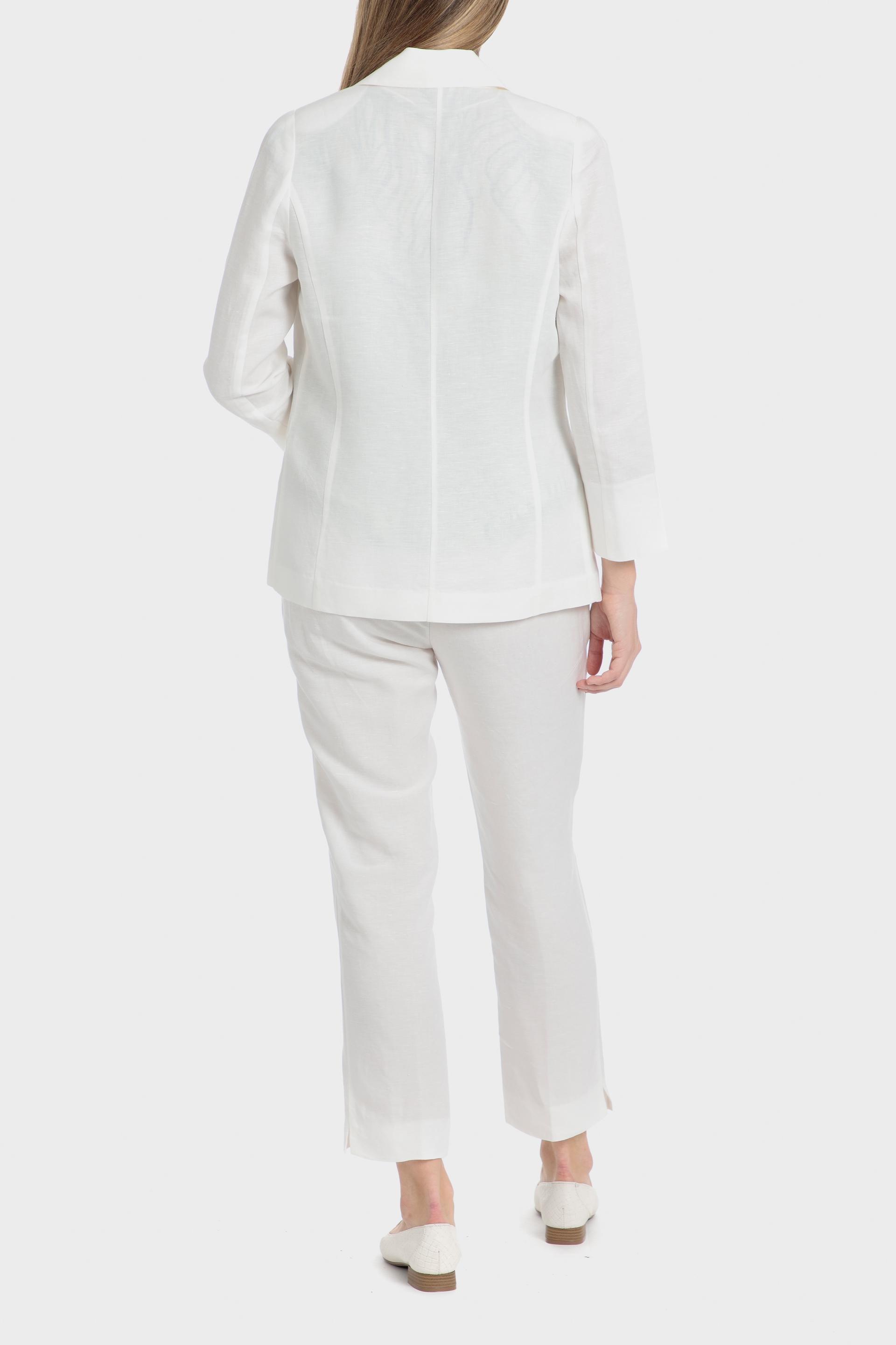 White Floral Single Breasted Blazer, White, large image number 3