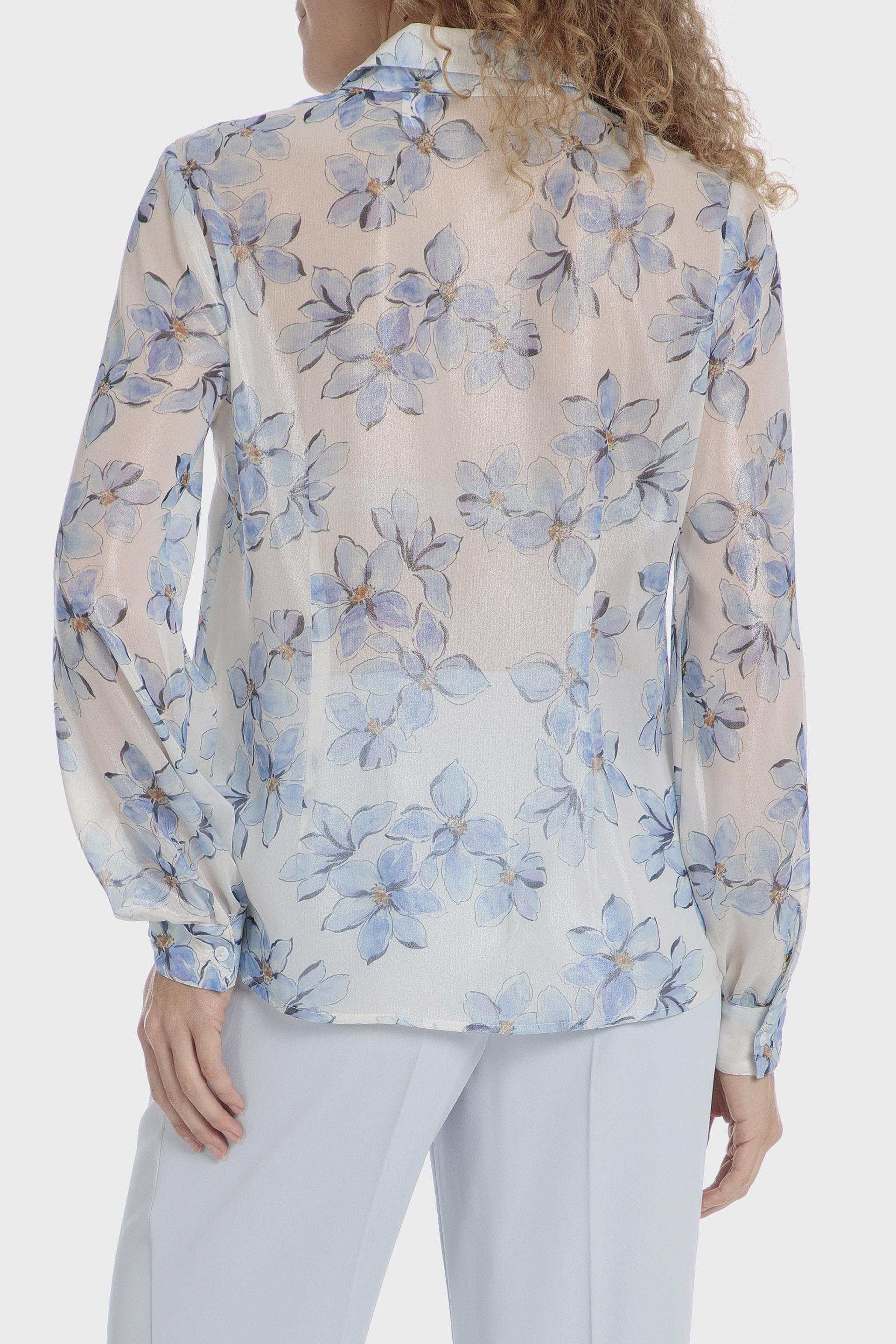 Blue Floral Print Shirt, , large image number 1