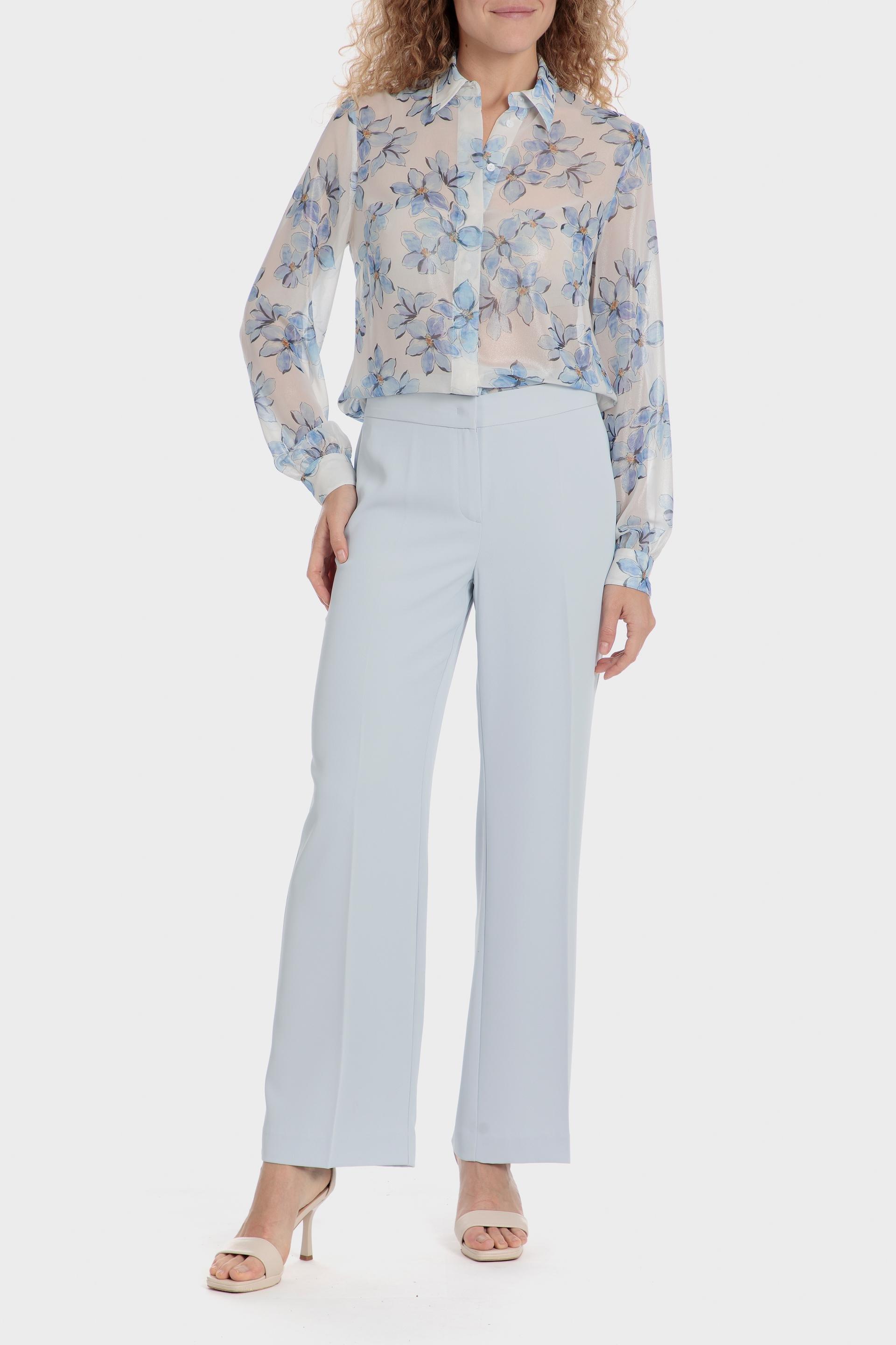 Blue Floral Sheer Shirt, 3701_250, medium