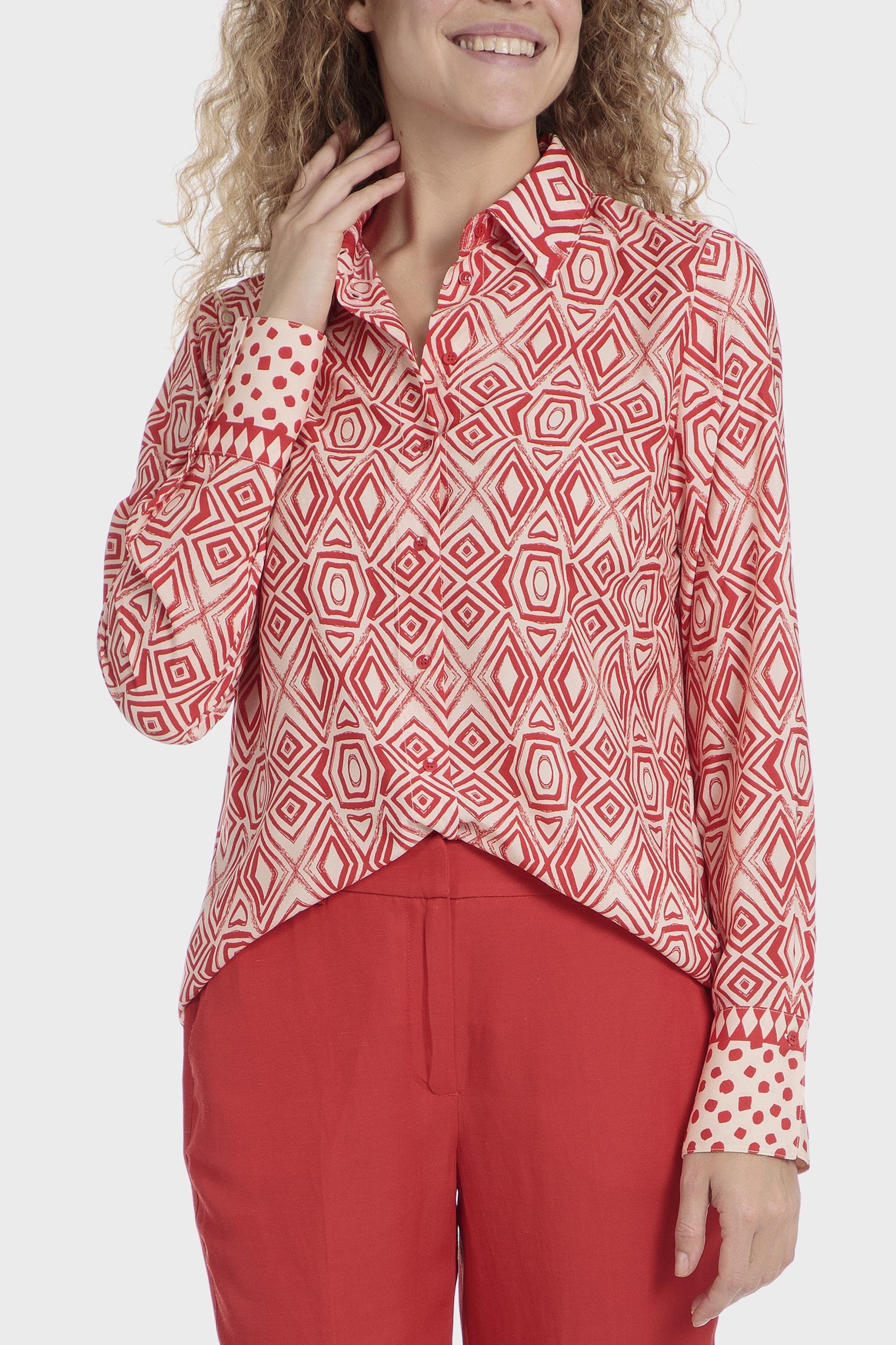 Red Printed Shirt, , large image number 1