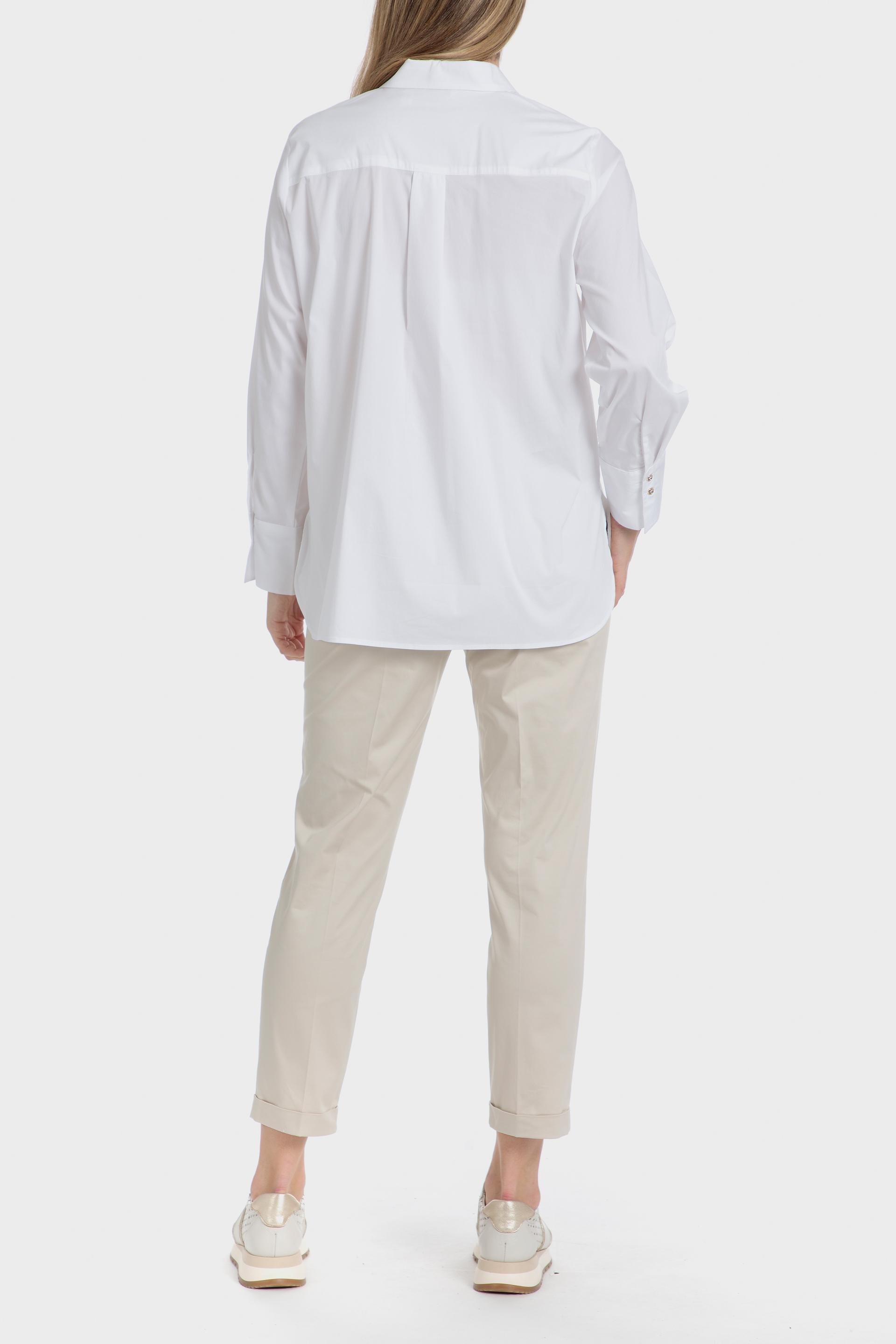 Embroidered Plain Button Down Shirt, White, large image number 3