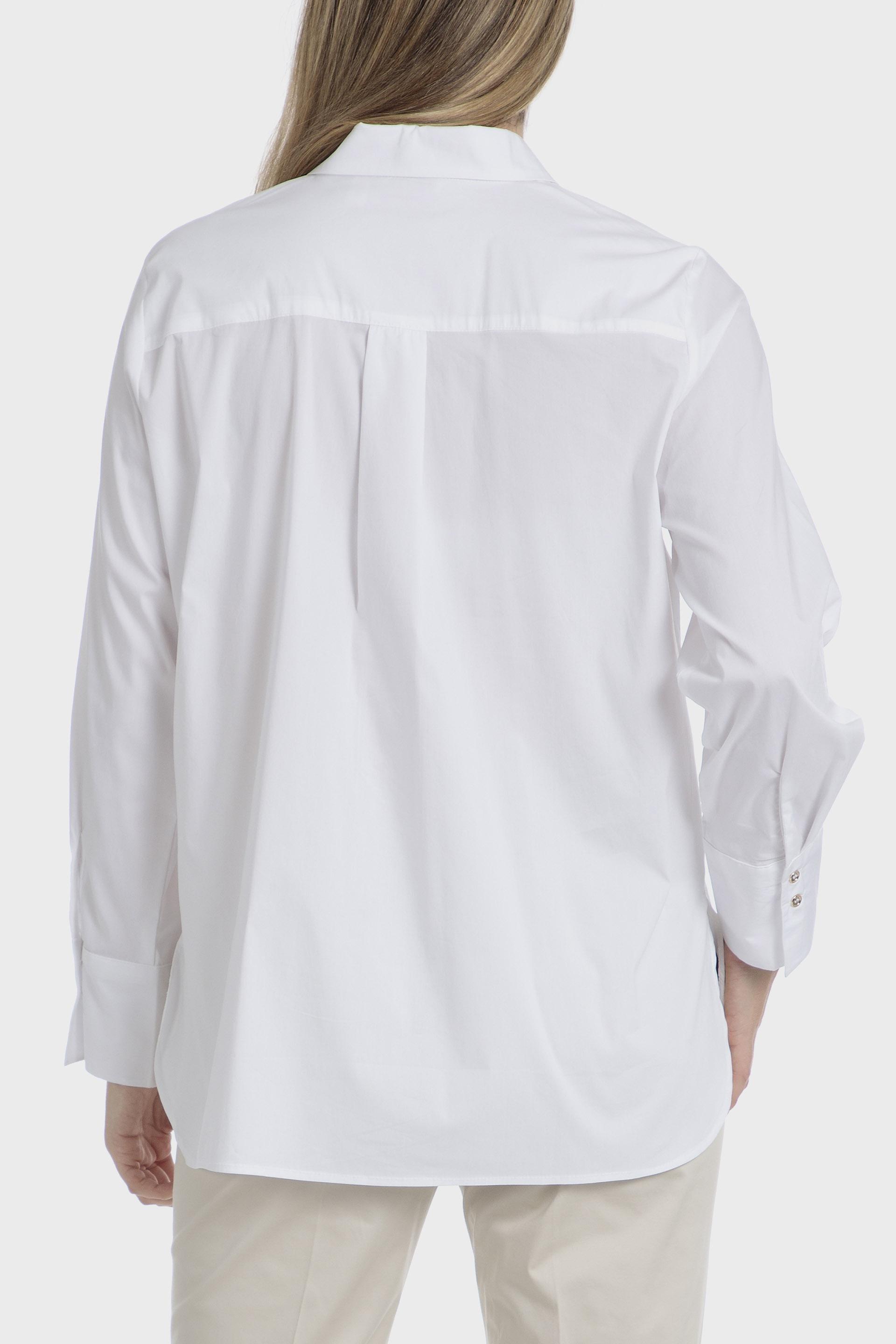 Embroidered Plain Button Down Shirt, White, large image number 4