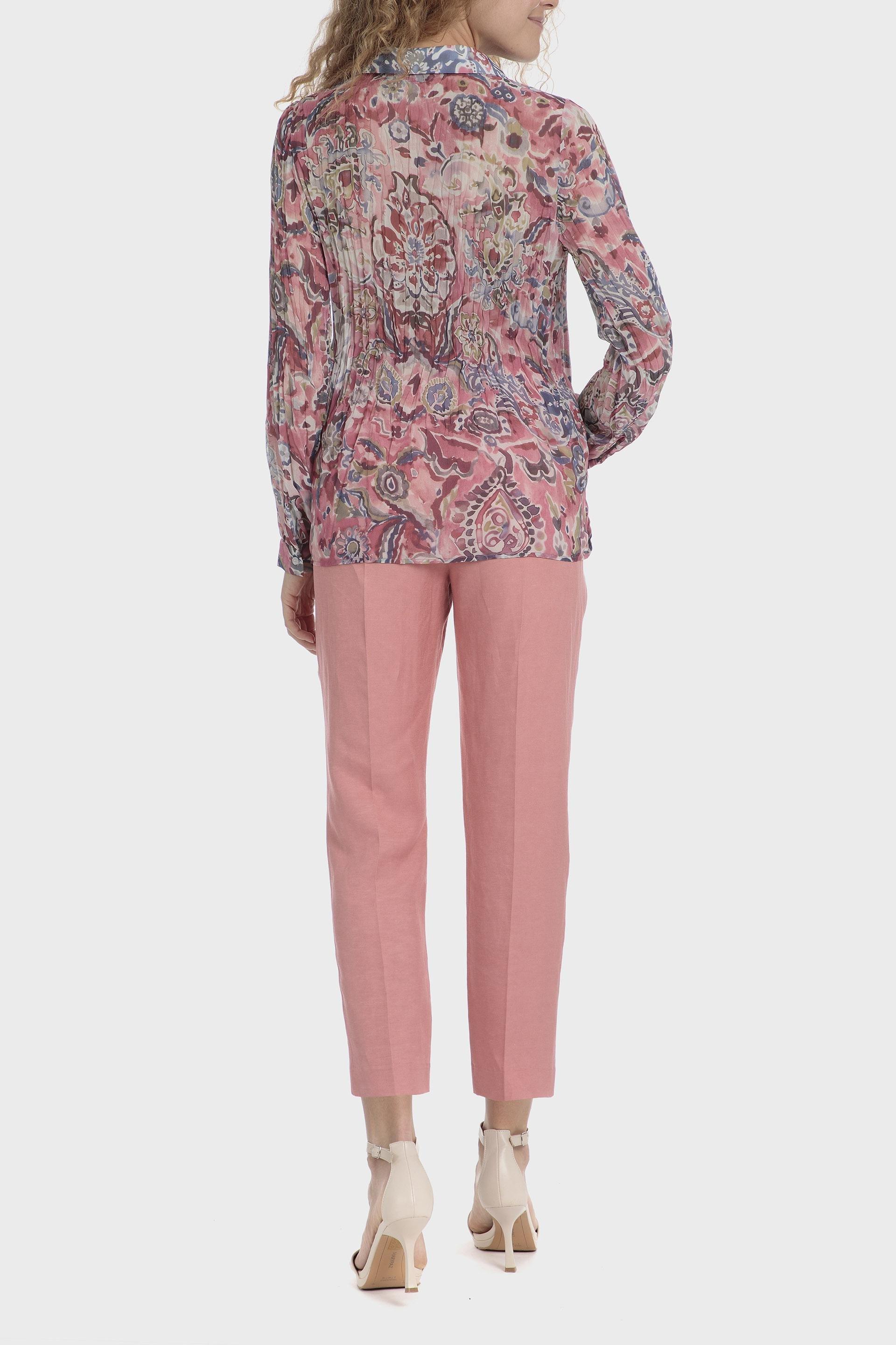 Pink Printed Pleated Shirt, 3701_112, large image number 3
