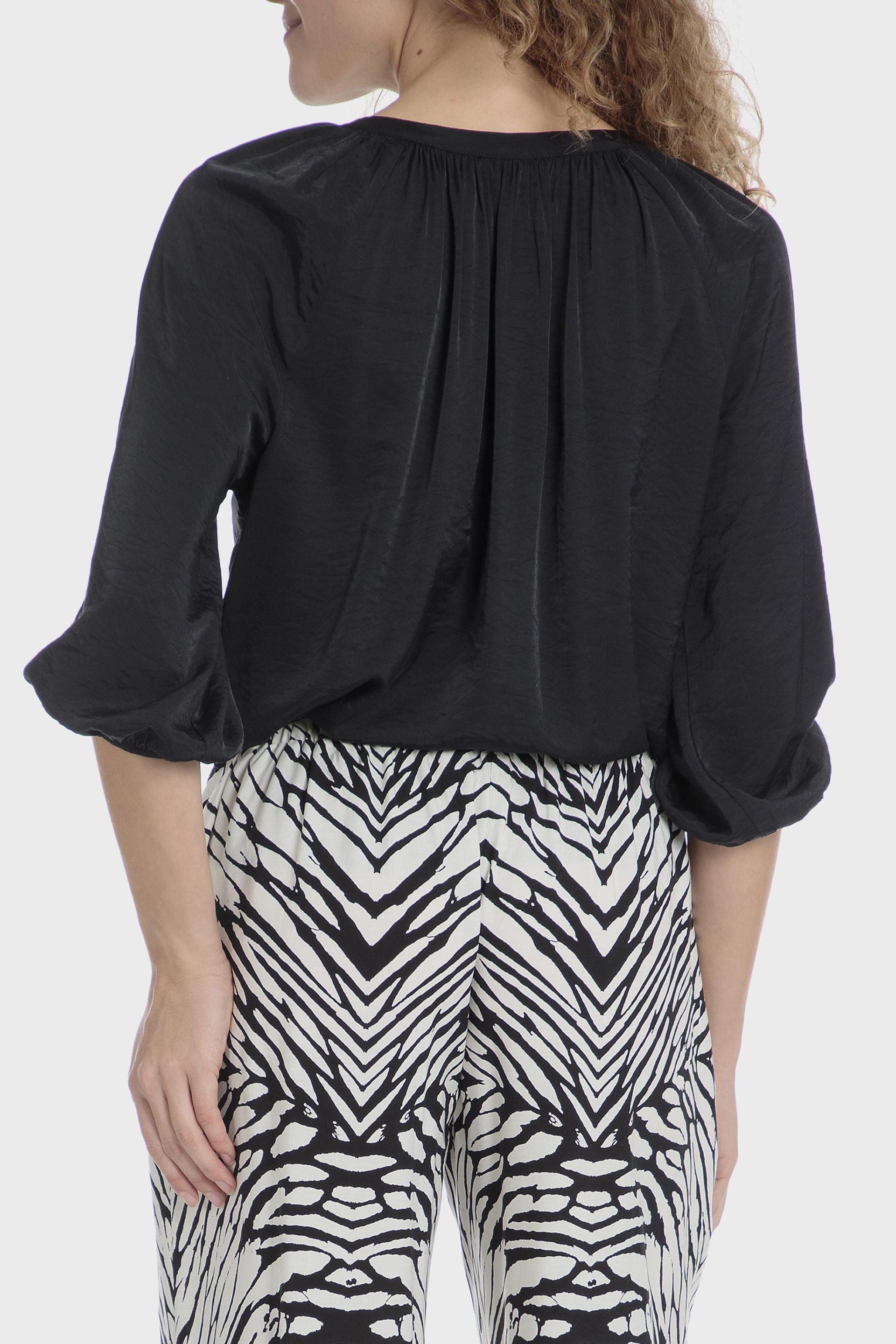 Black Flowy Blouse, , large image number 1