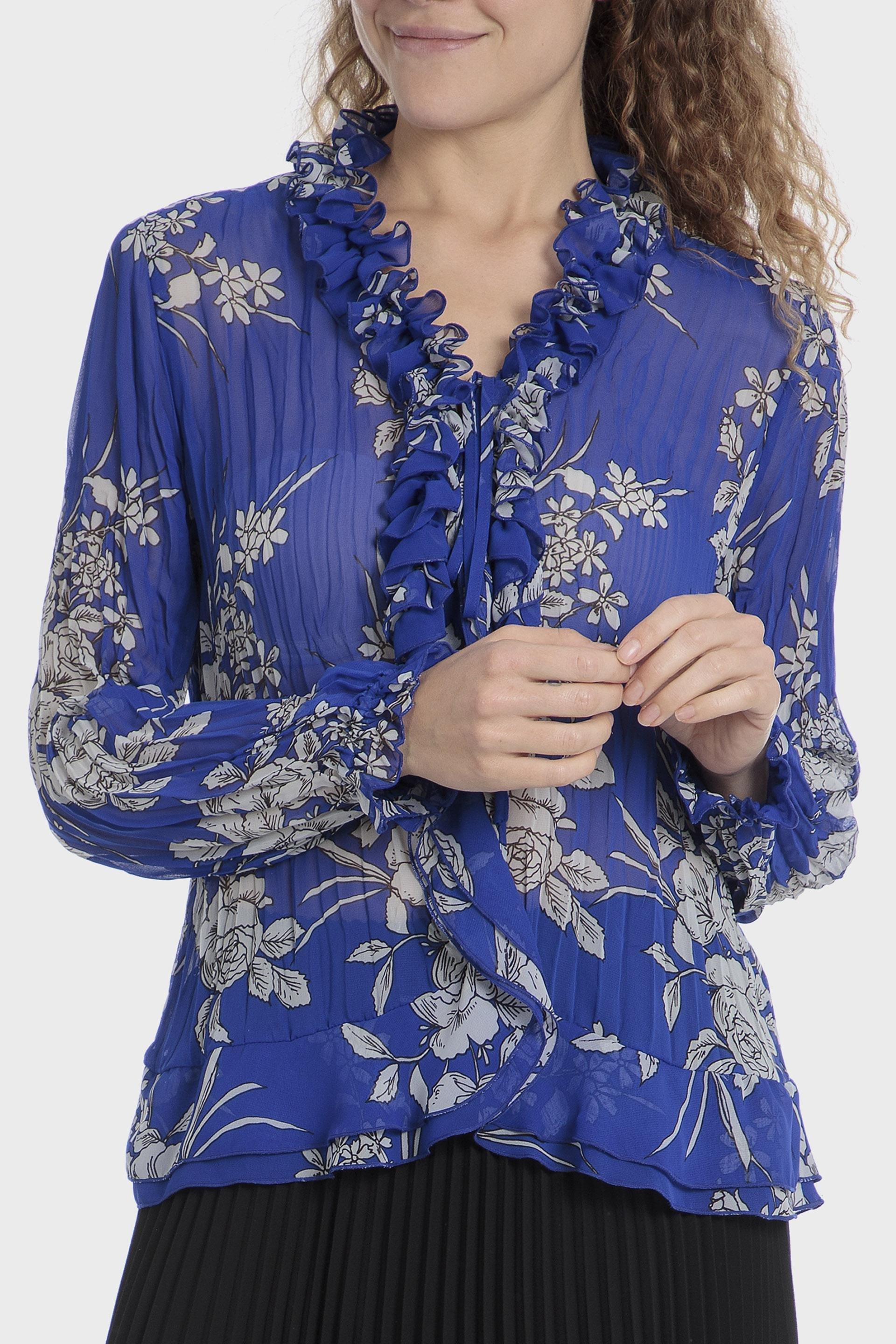 Purple Printed Pleated Shirt, , large image number 0