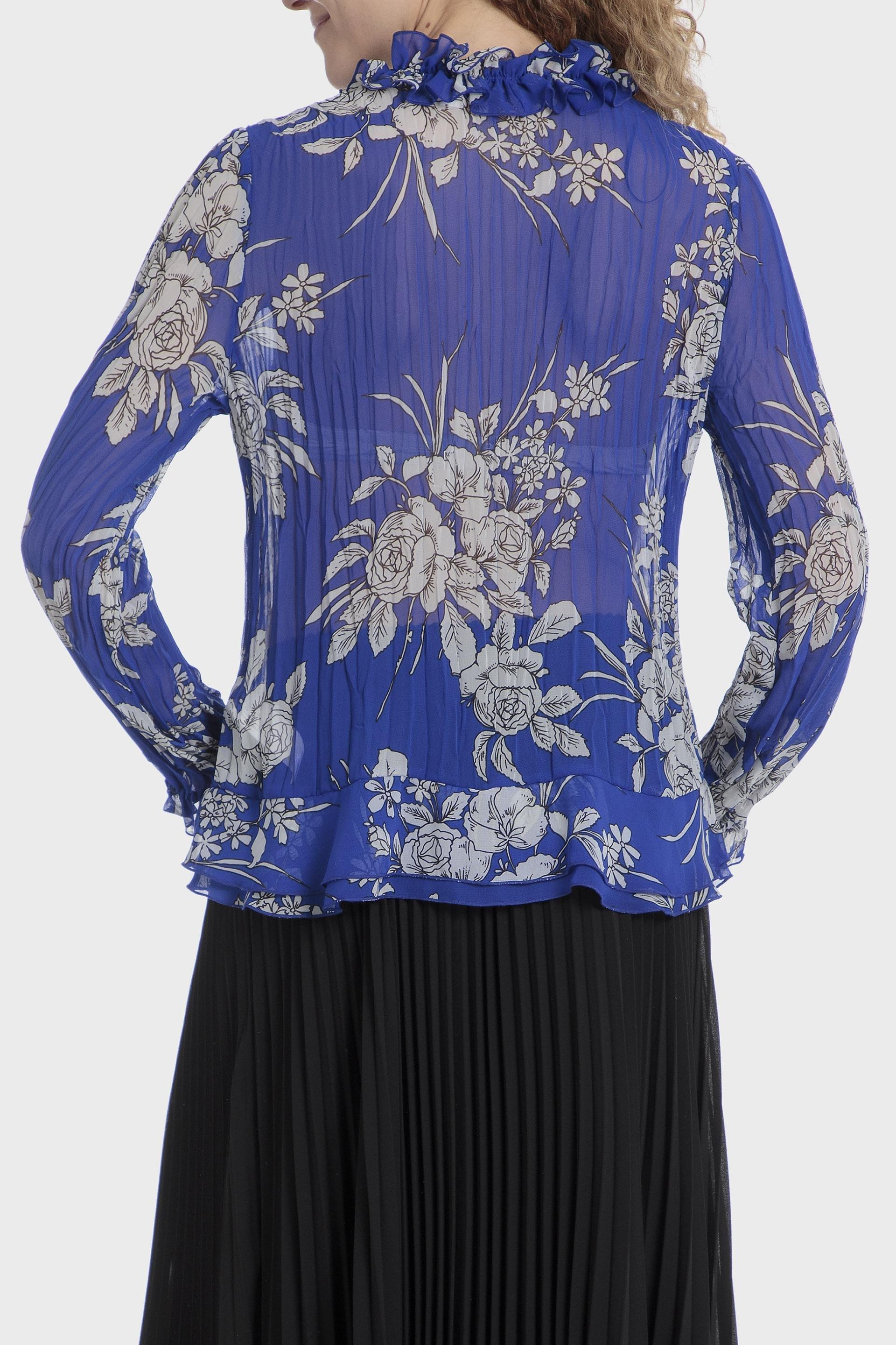 Purple Printed Pleated Shirt, , large image number 1