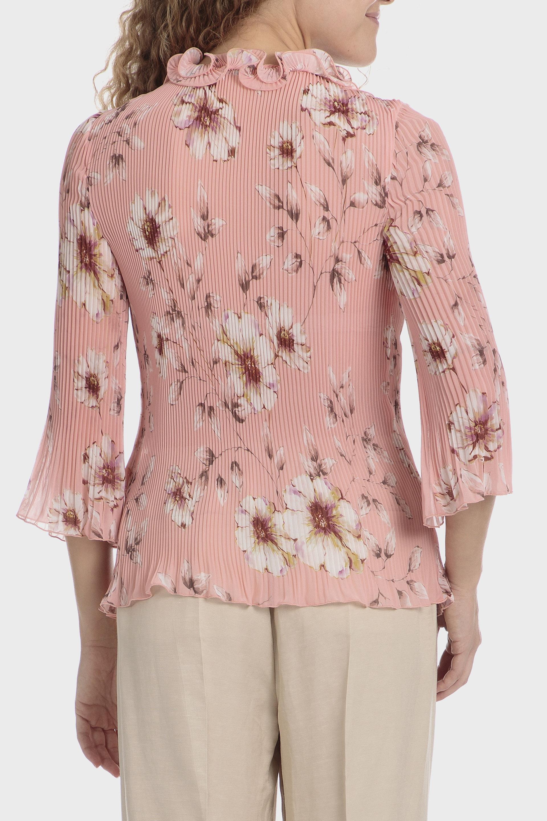 Pink Pleated Shirt With Flounces, 3701_118, medium