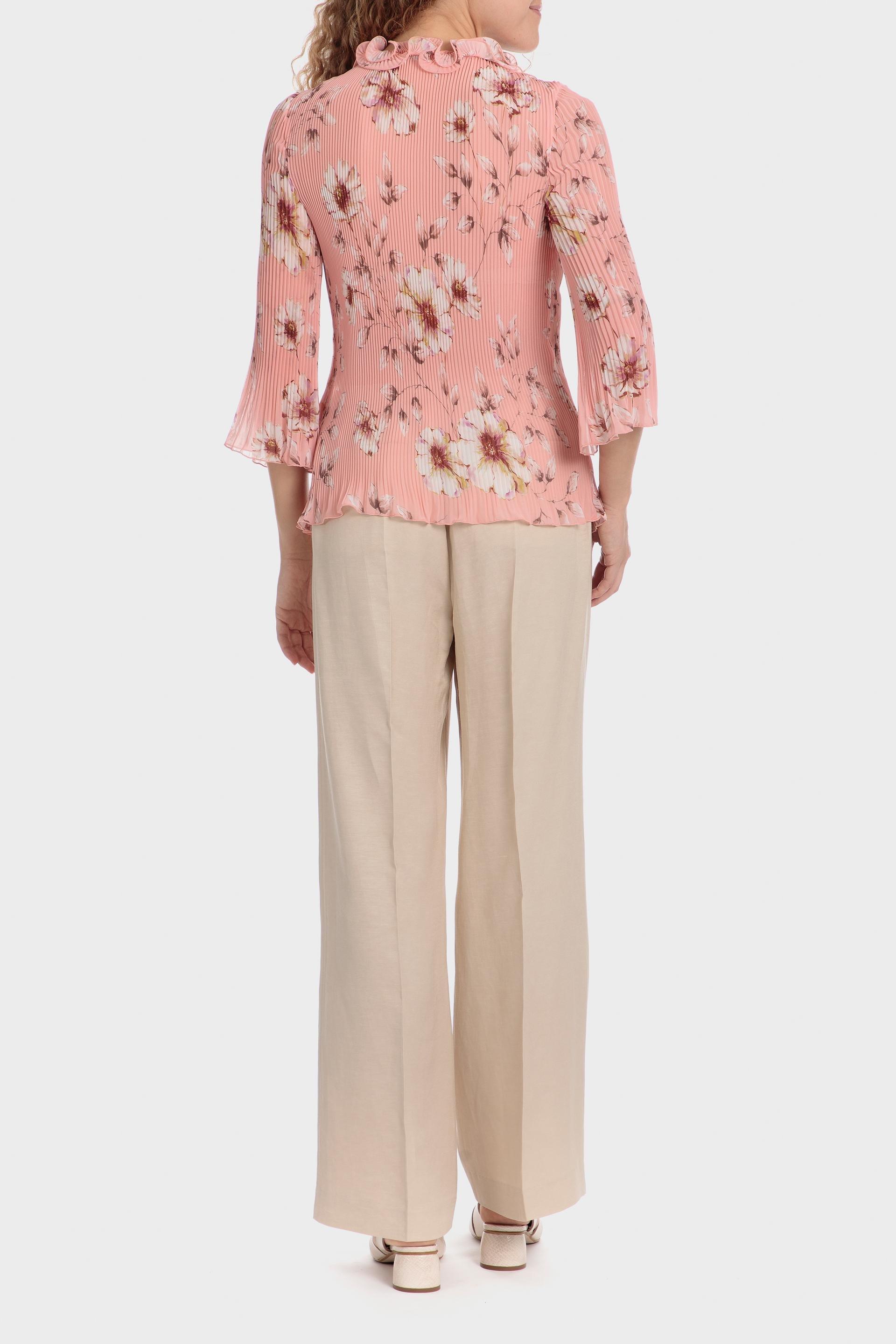 Pink Pleated Shirt With Flounces, 3701_118, large image number 3