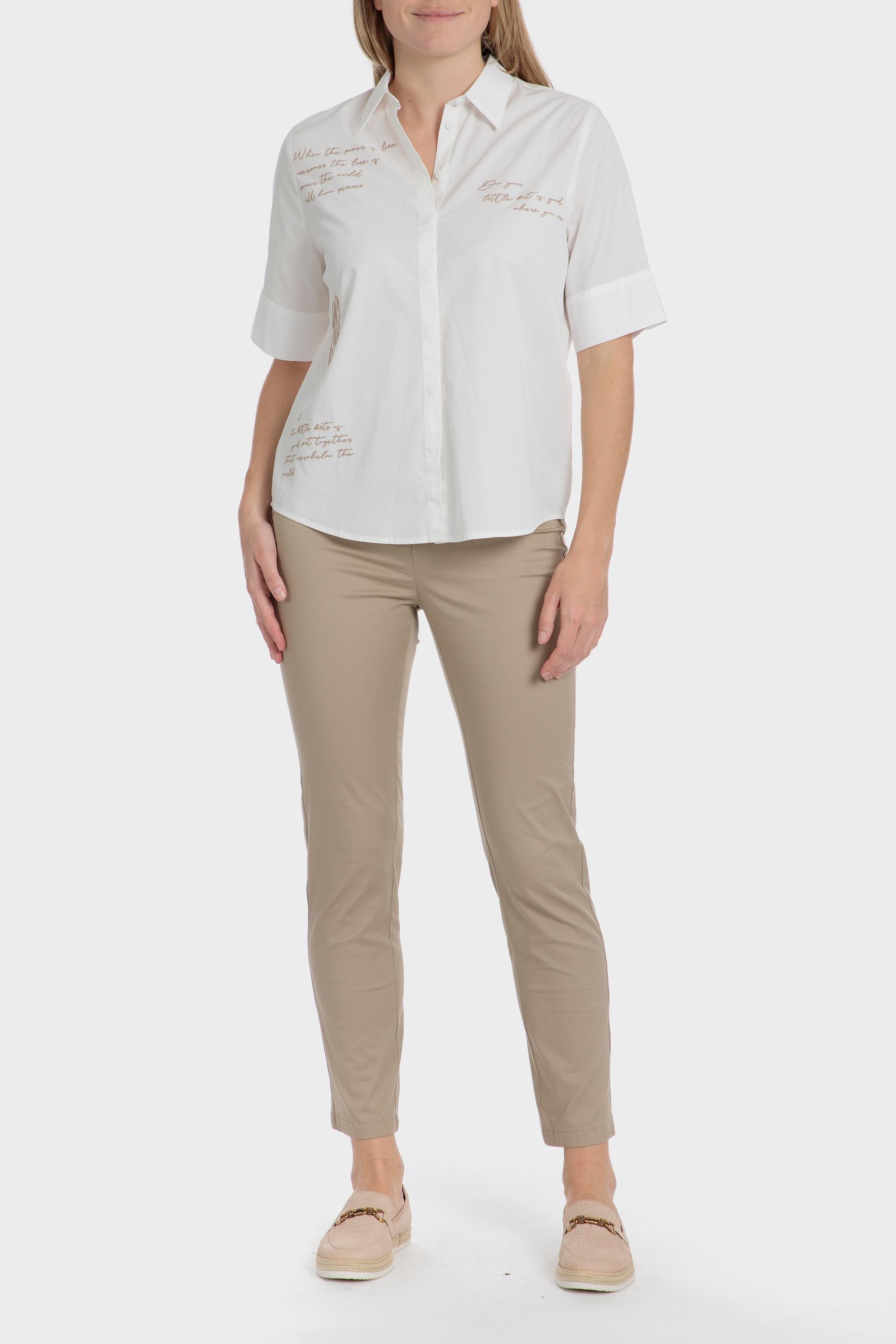 Embroidered Button Down Shirt, Beige Talc, large image number 2