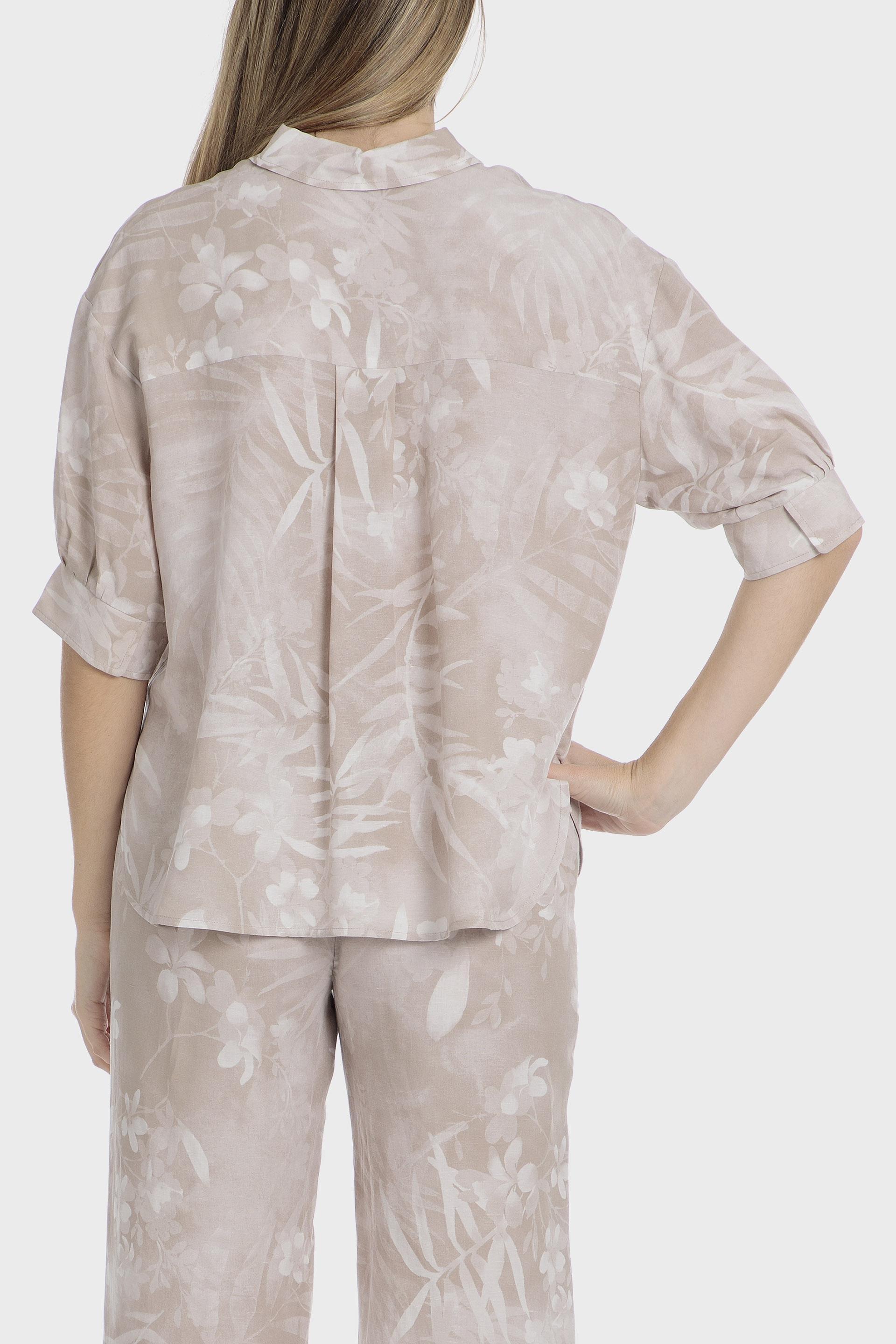 Beige Patterned Shirt, , large image number 1