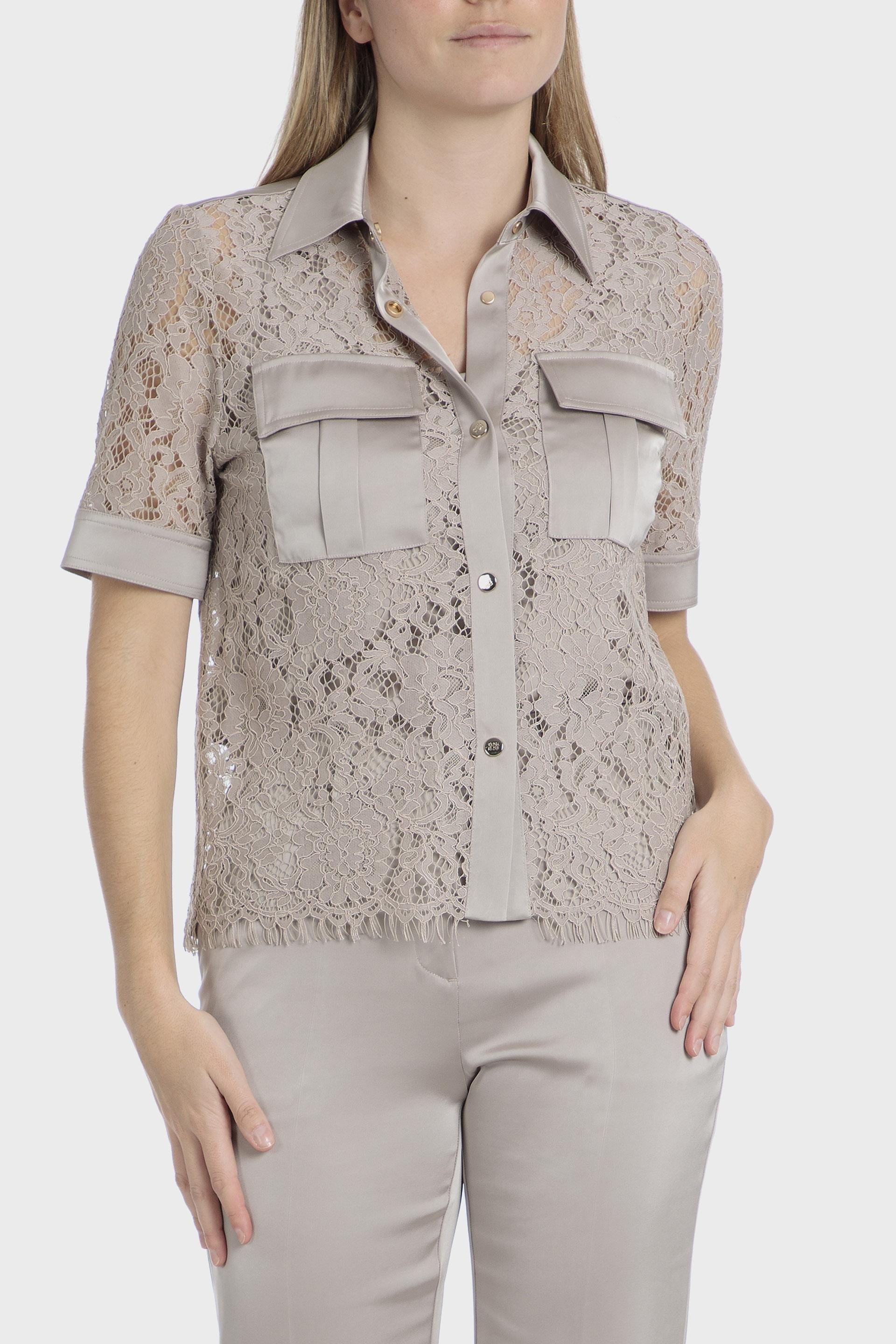 Beige Crochet Shirt, Beige Sand, large