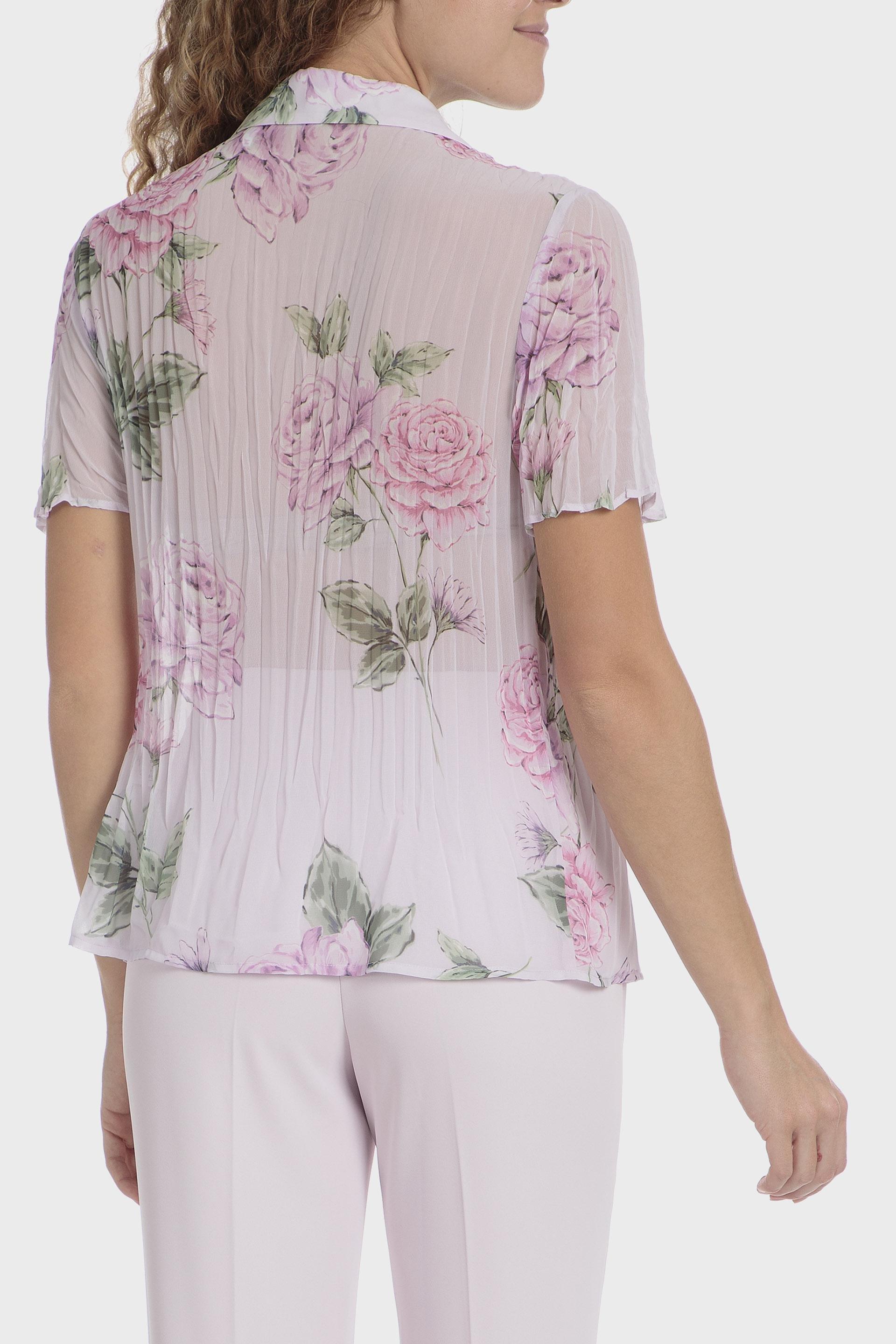 Pink Printed Pleated Shirt, 3701_112, large image number 4