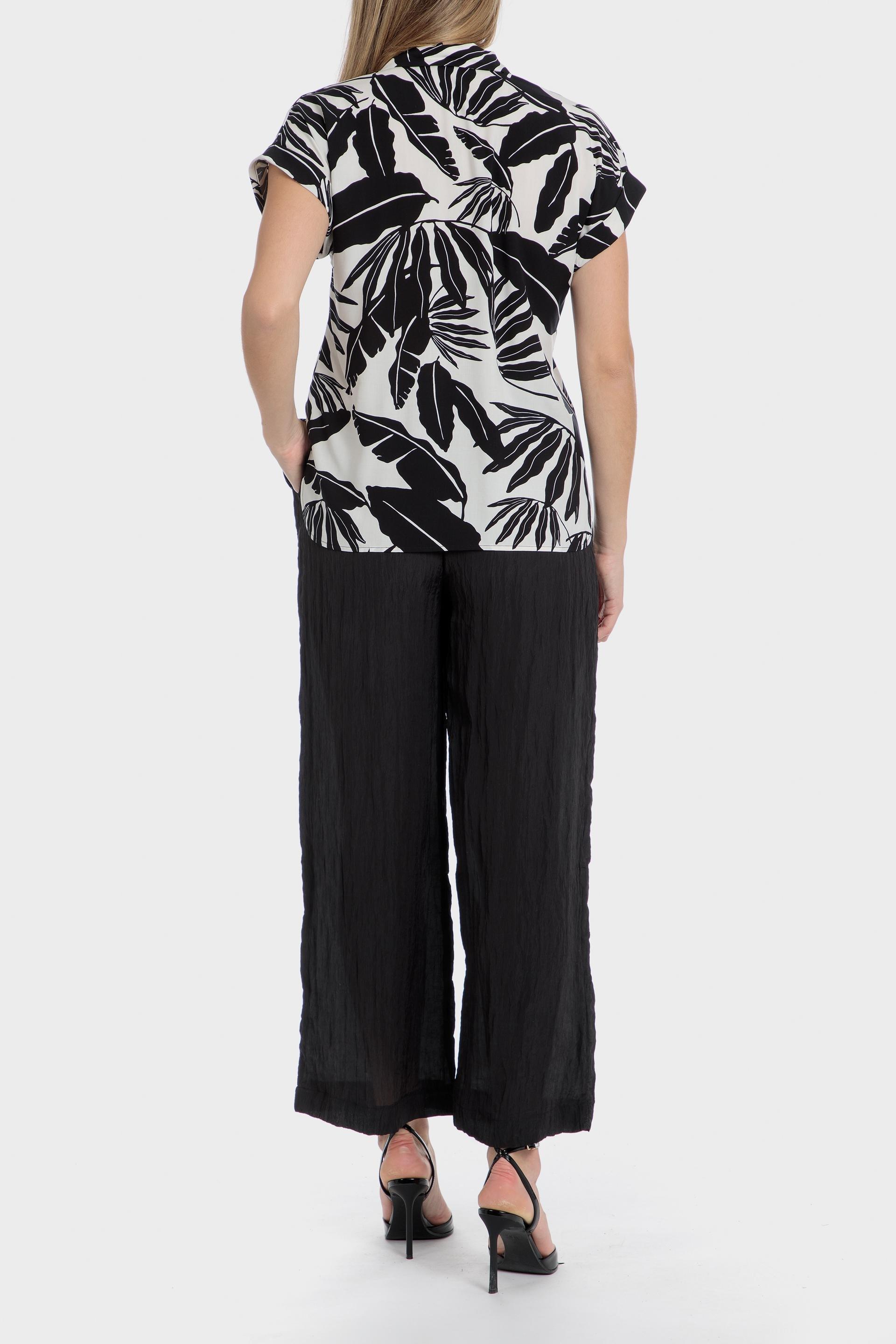 Black Leaf Printed Shirt, , large image number 3
