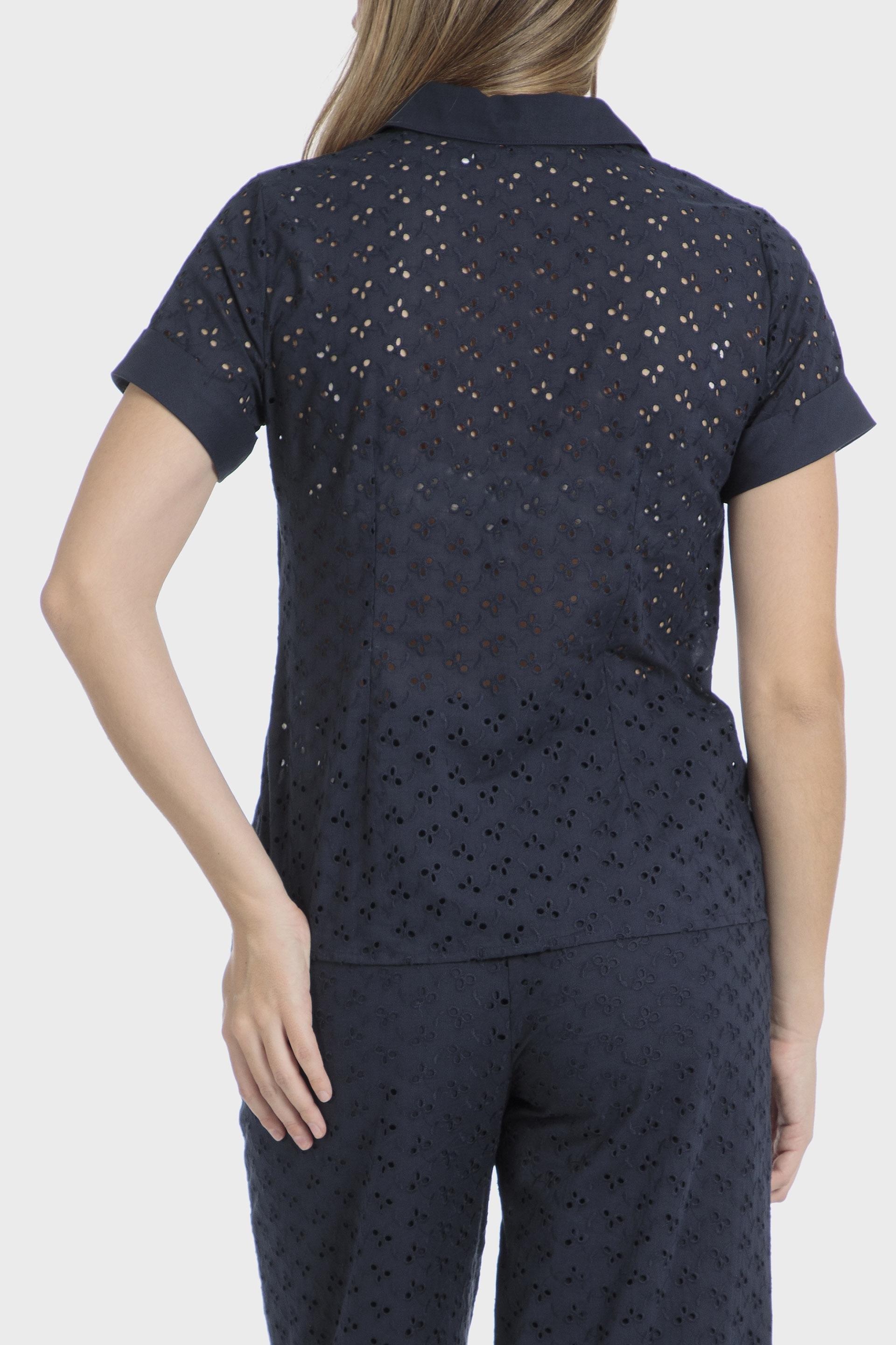 Navy Embroidered Shirt, , large image number 1