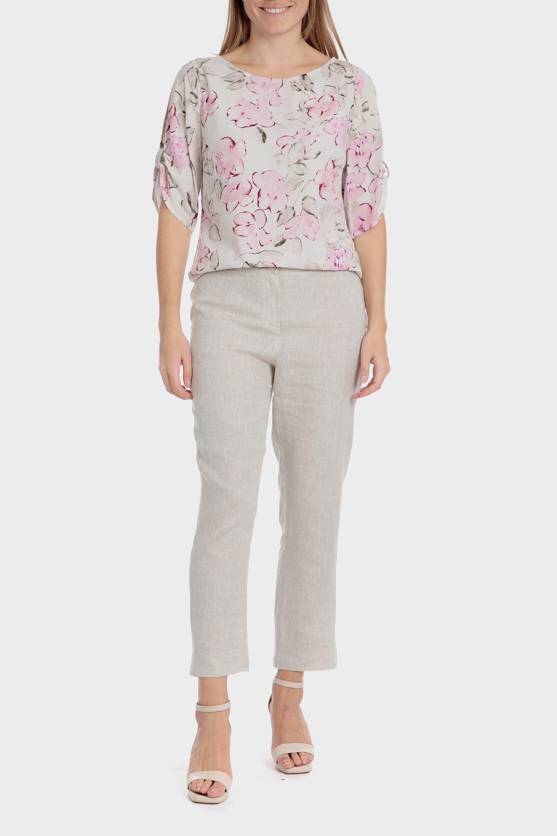 Pink Floral Print Blouse, , large image number 2