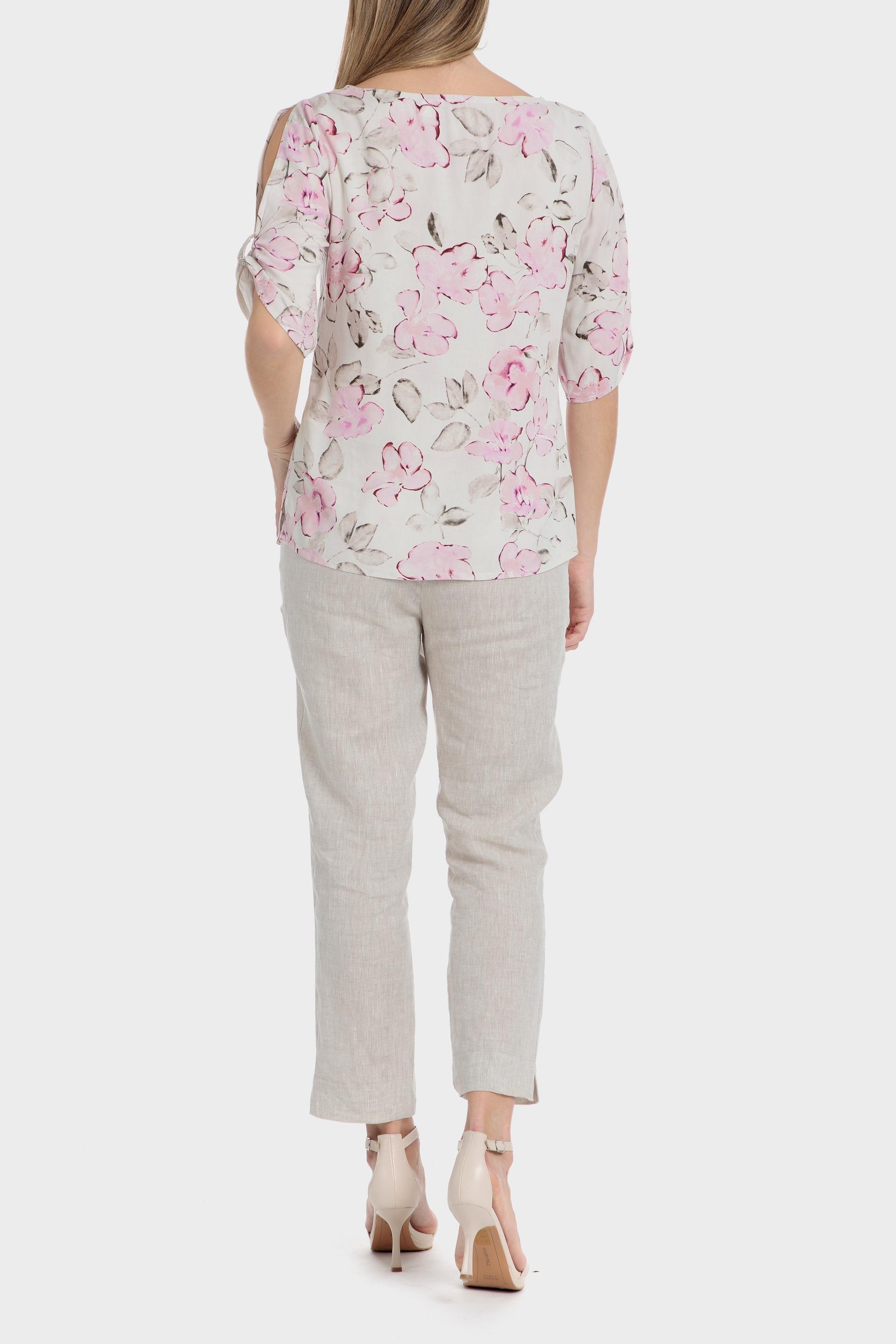 Pink Floral Print Blouse, , large image number 3