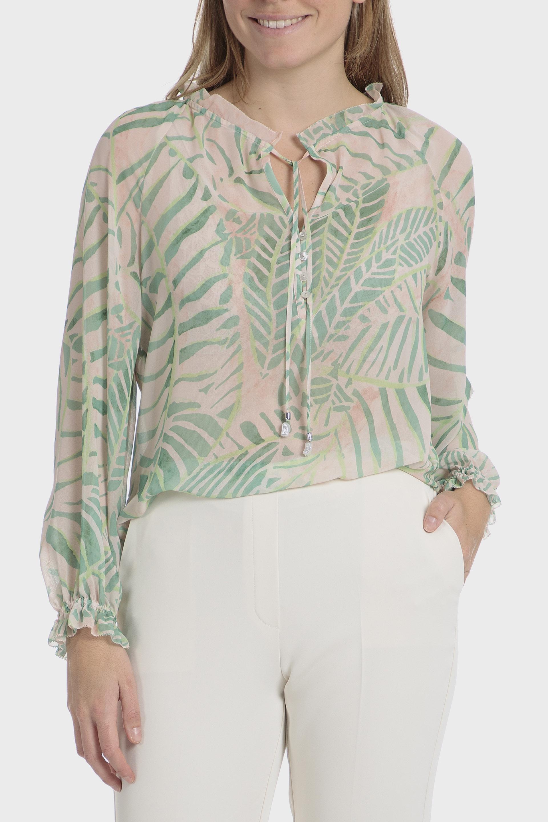 بلوزة بطبعة، أخضر, Green, large image number 0