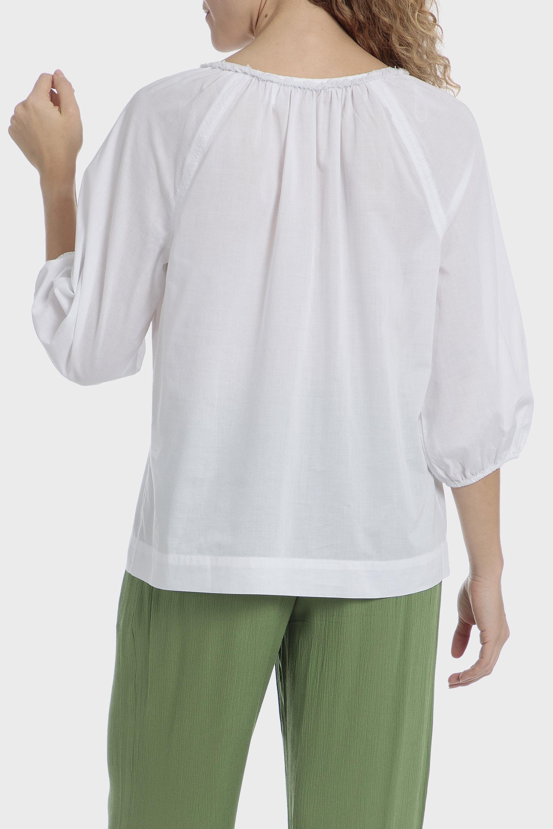 بلوزة بنقشة زهور، أبيض, White, medium