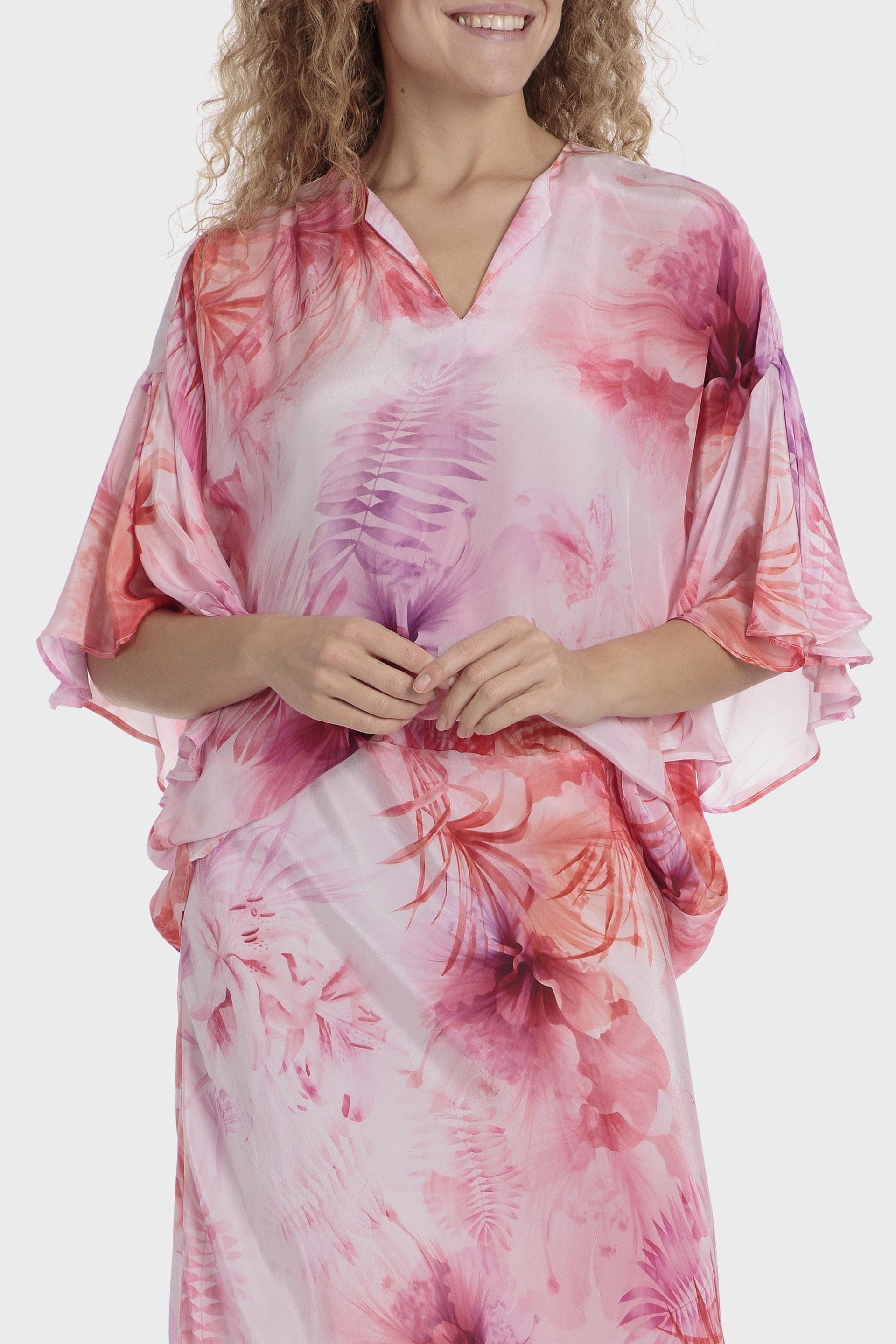 Floral Vacation Blouse, Pink Sorbet, large image number 0