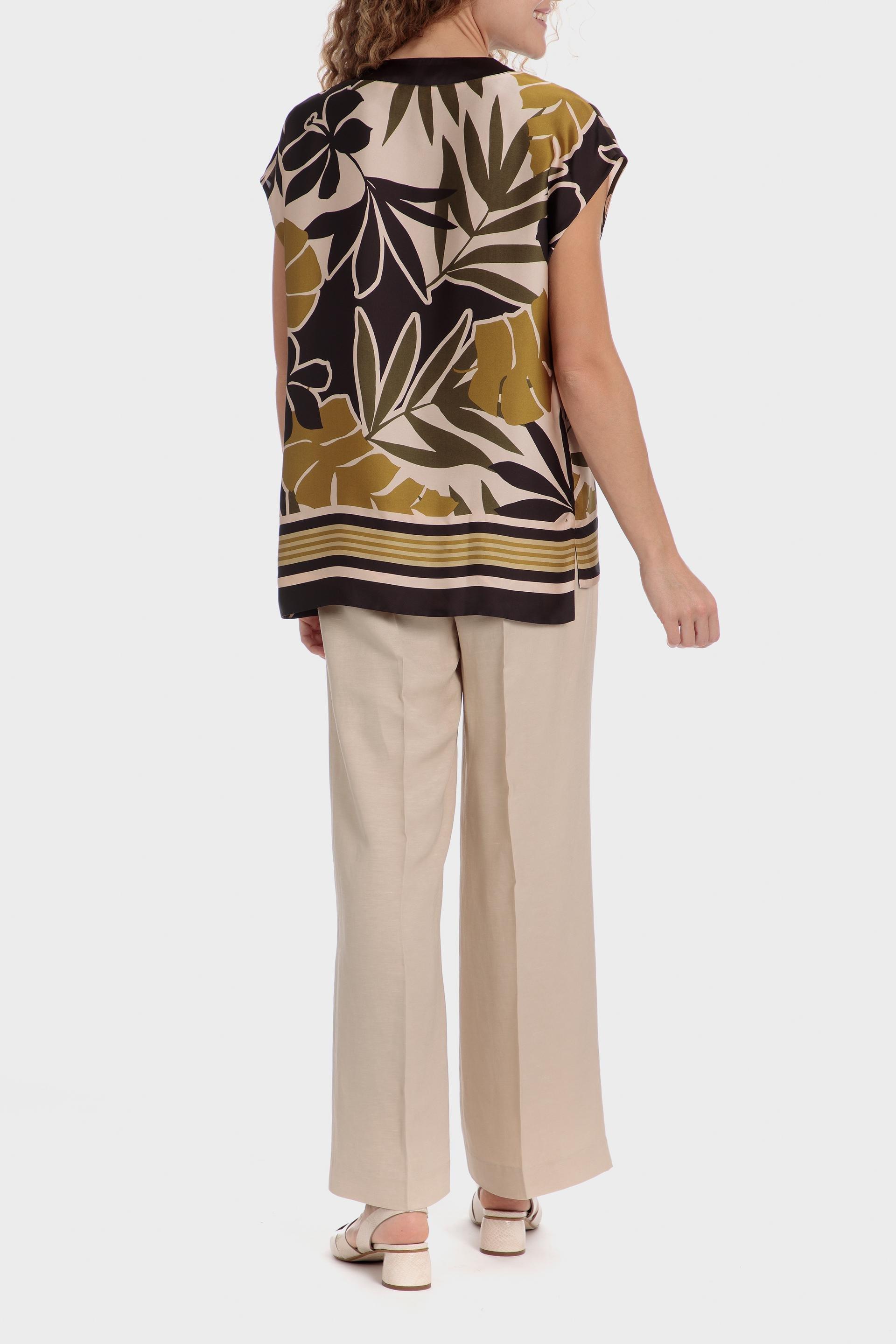 Floral V-Neck Blouse, Beige Sand, large image number 3