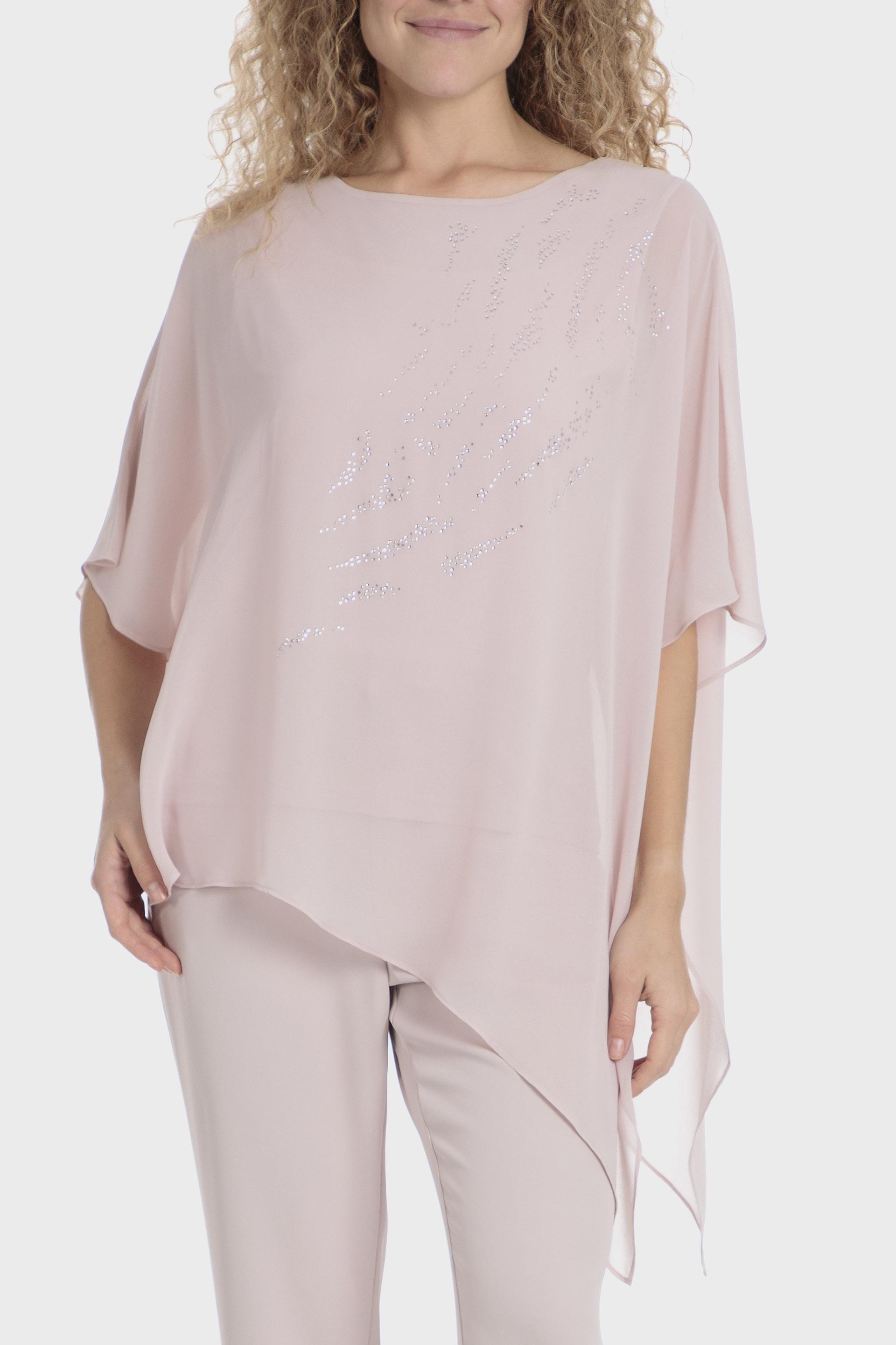 بلوزة بتصميم غير متماثل، وردي, Pink Powder, medium