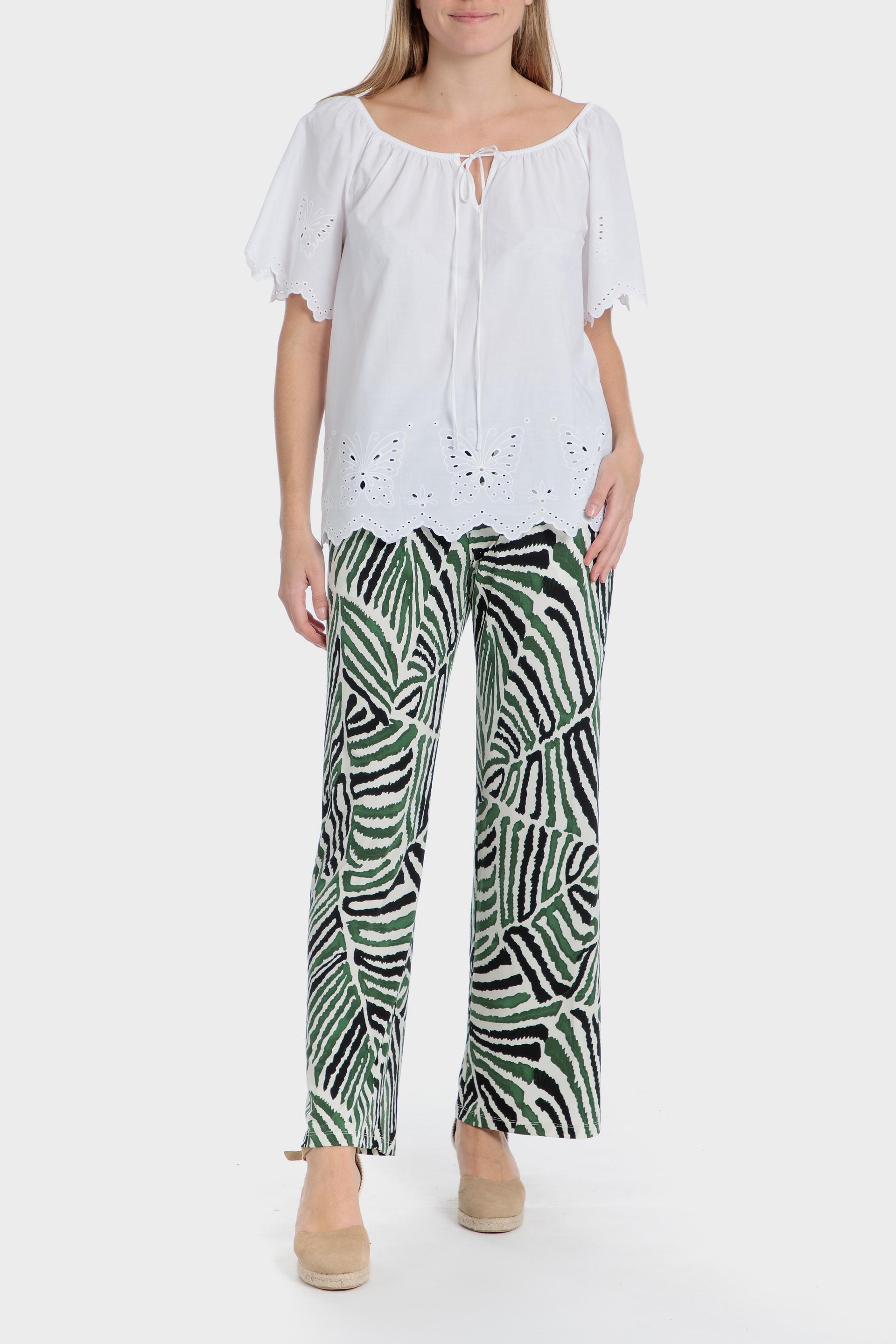 بلوزة مطرزة، أبيض, White, medium